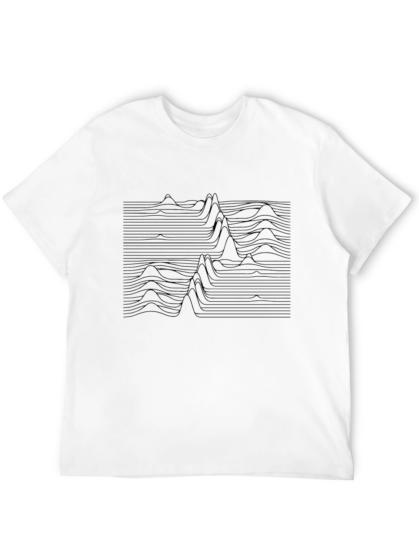 Abstract Line Wave Graphic Black T-Shirt