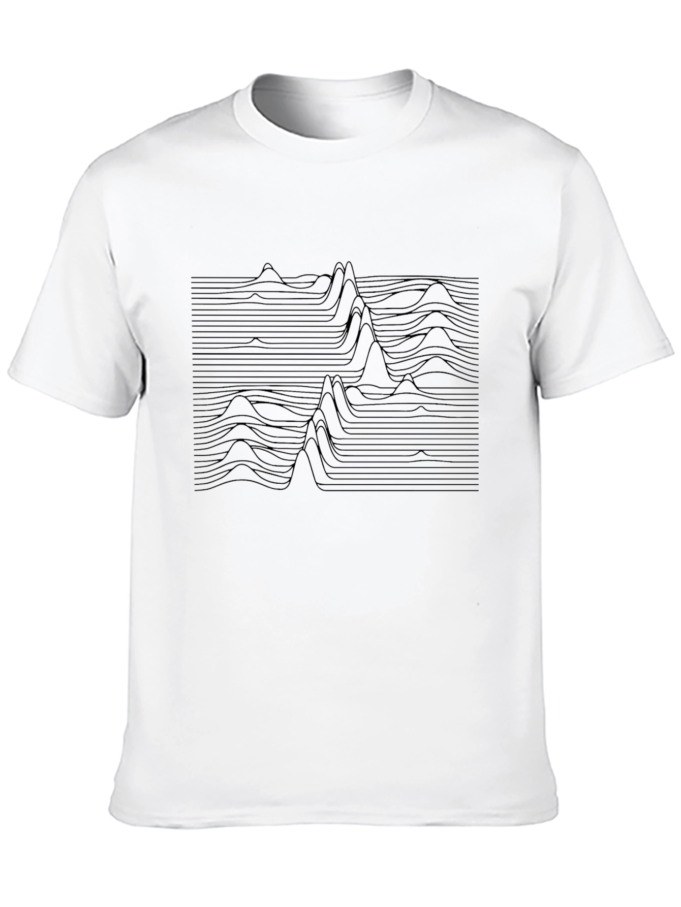 Abstract Line Wave Graphic Black T-Shirt
