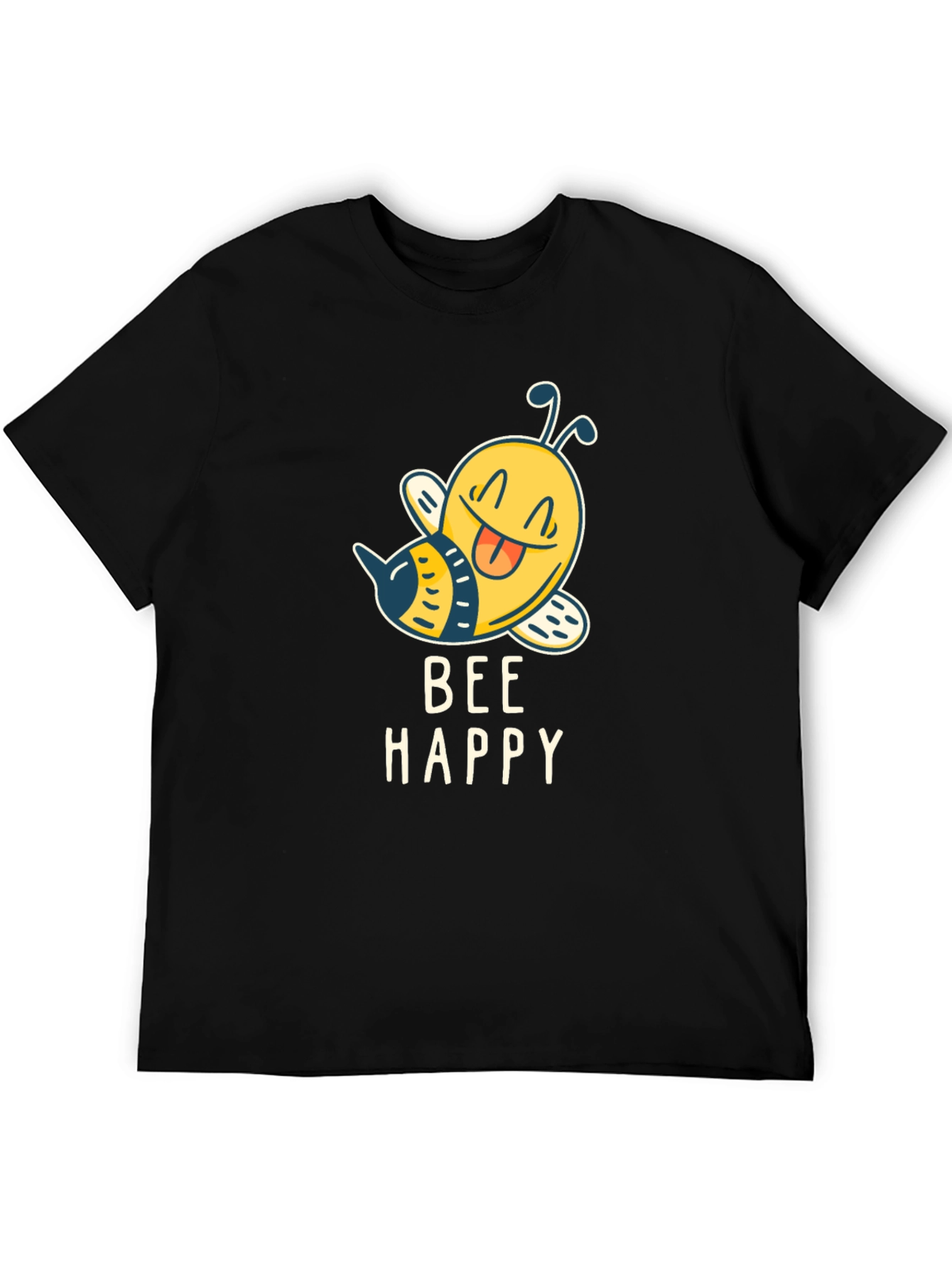 Bee Happy Graphic T-Shirt - Mens Black Tee