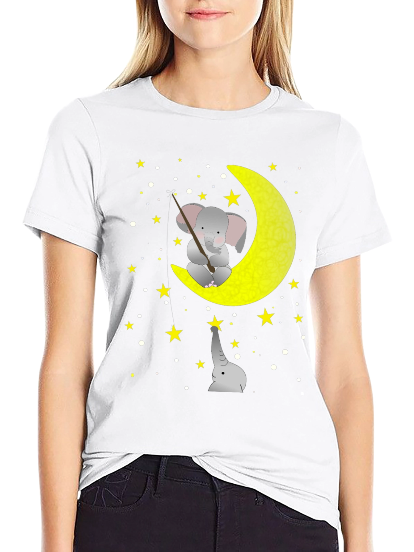 Elephant Moon Fishing Graphic Tee
