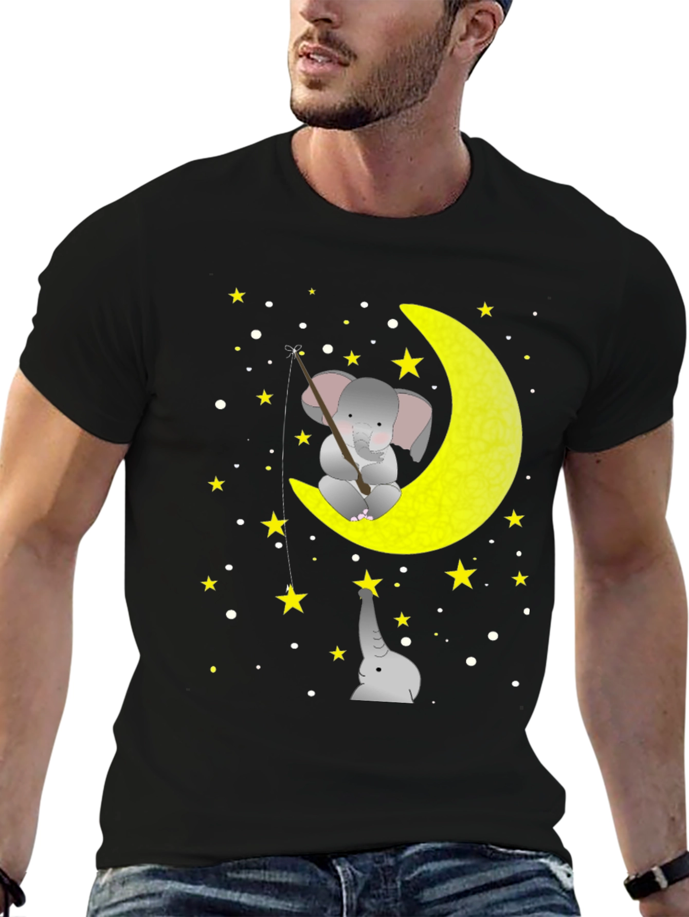 Elephant Moon Fishing Graphic Tee