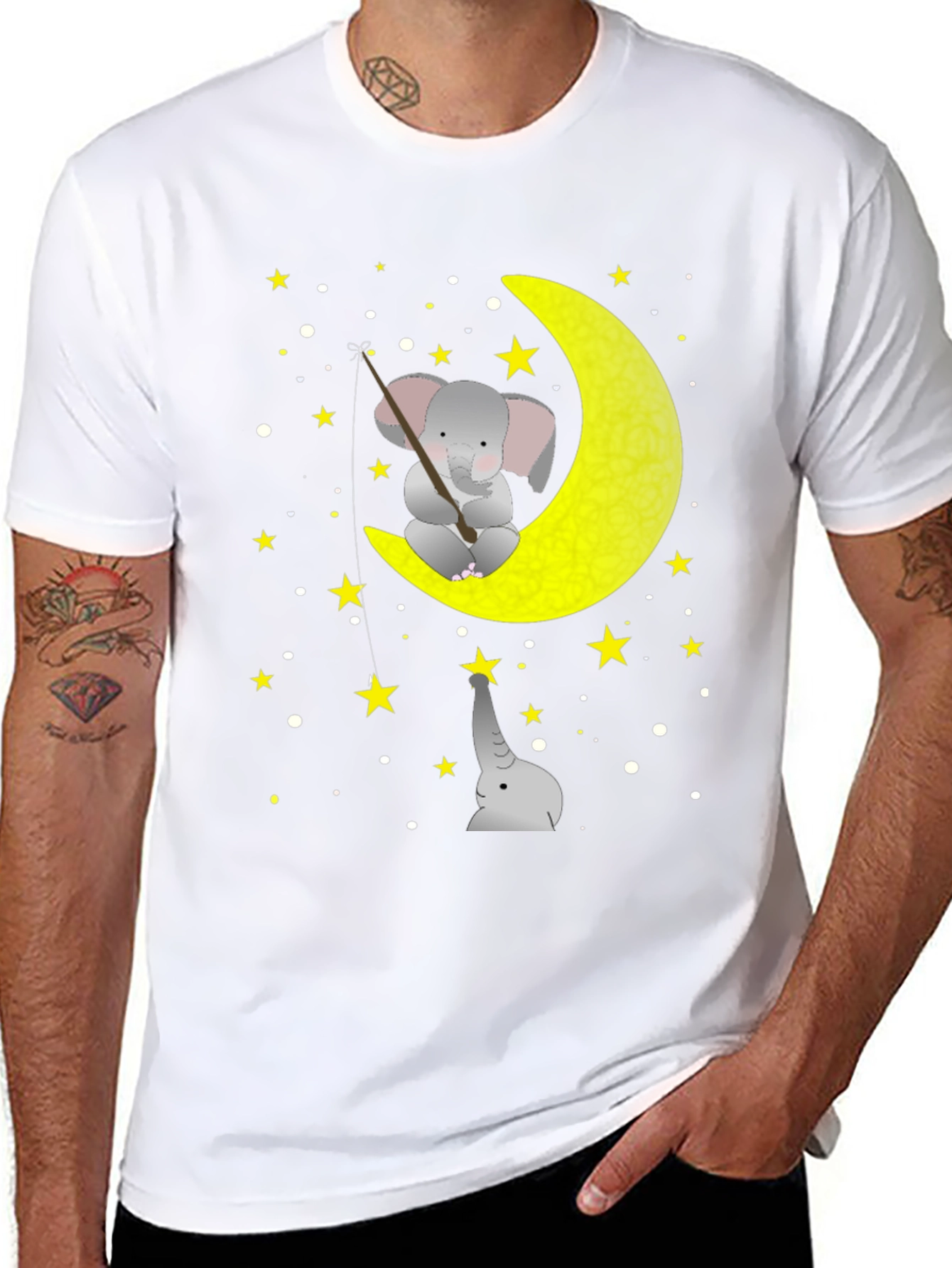 Elephant Moon Fishing Graphic Tee
