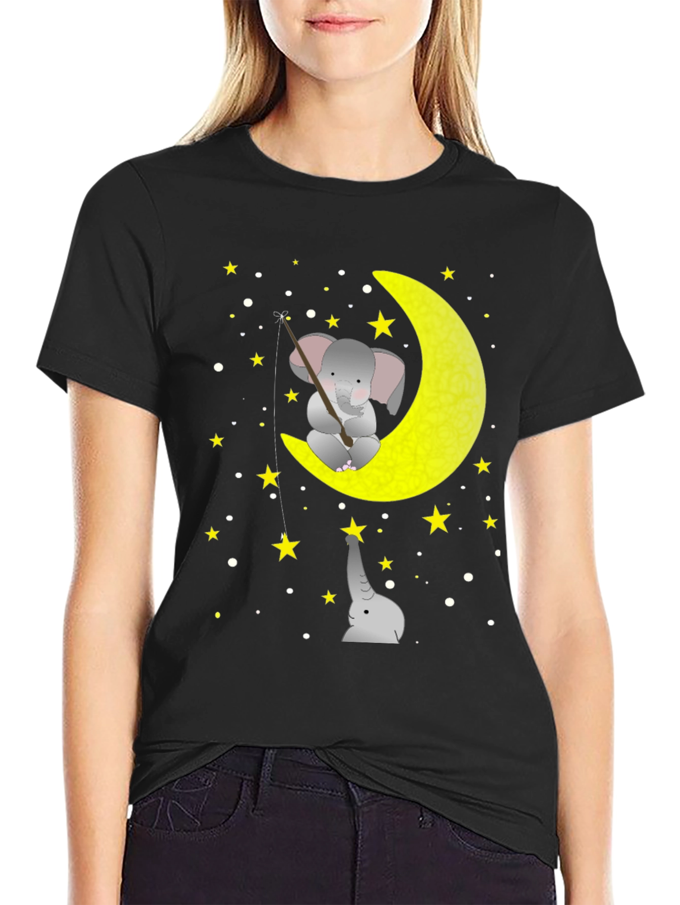 Elephant Moon Fishing Graphic Tee