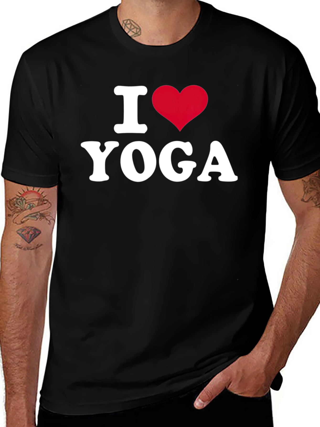 I Love Yoga T-Shirt - Black Cotton Tee