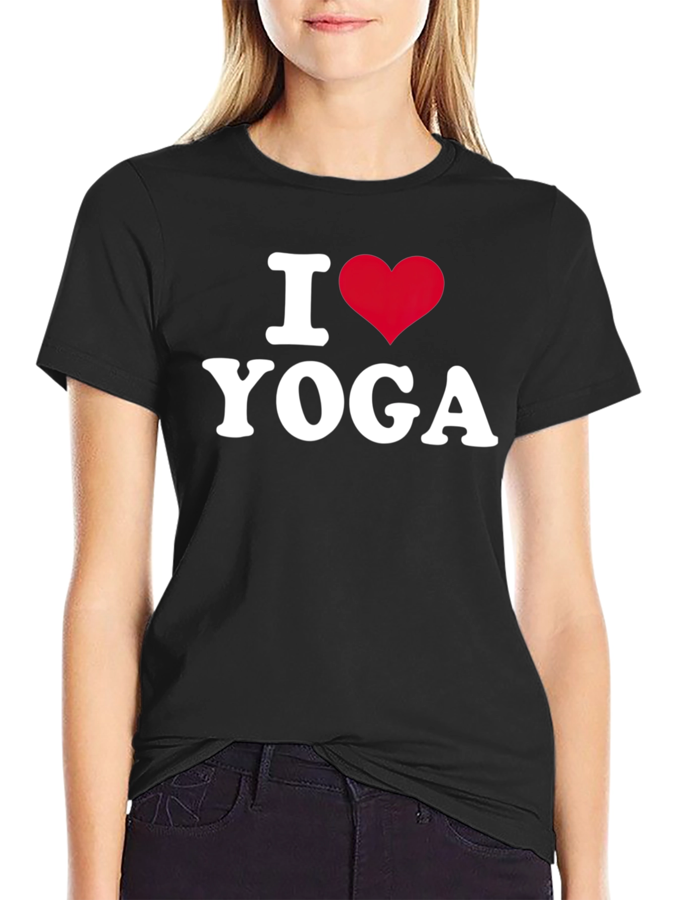 I Love Yoga T-Shirt - Black Cotton Tee