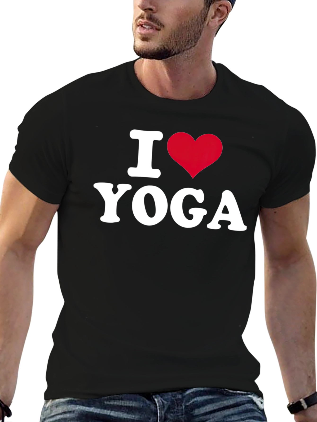 I Love Yoga T-Shirt - Black Cotton Tee