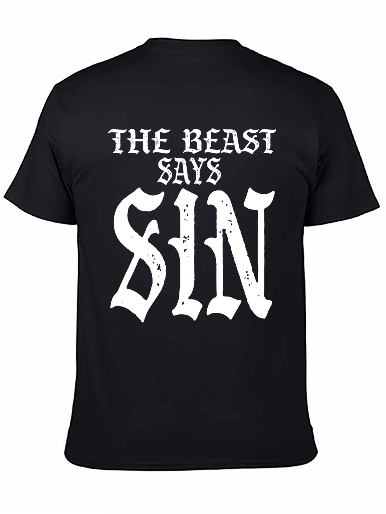 The Beast Says Sin T-Shirt - Black Graphic Tee