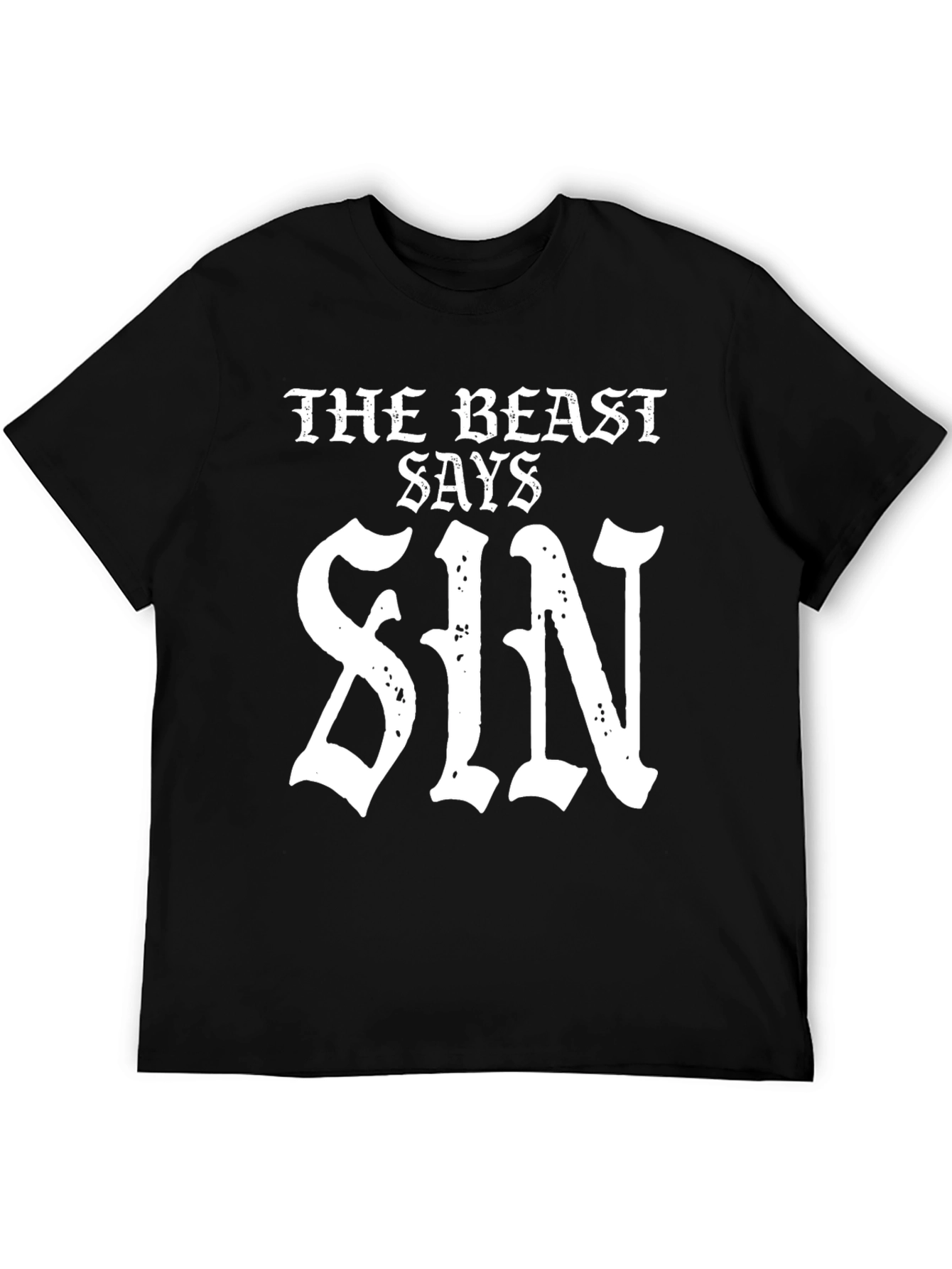 The Beast Says Sin T-Shirt - Black Graphic Tee