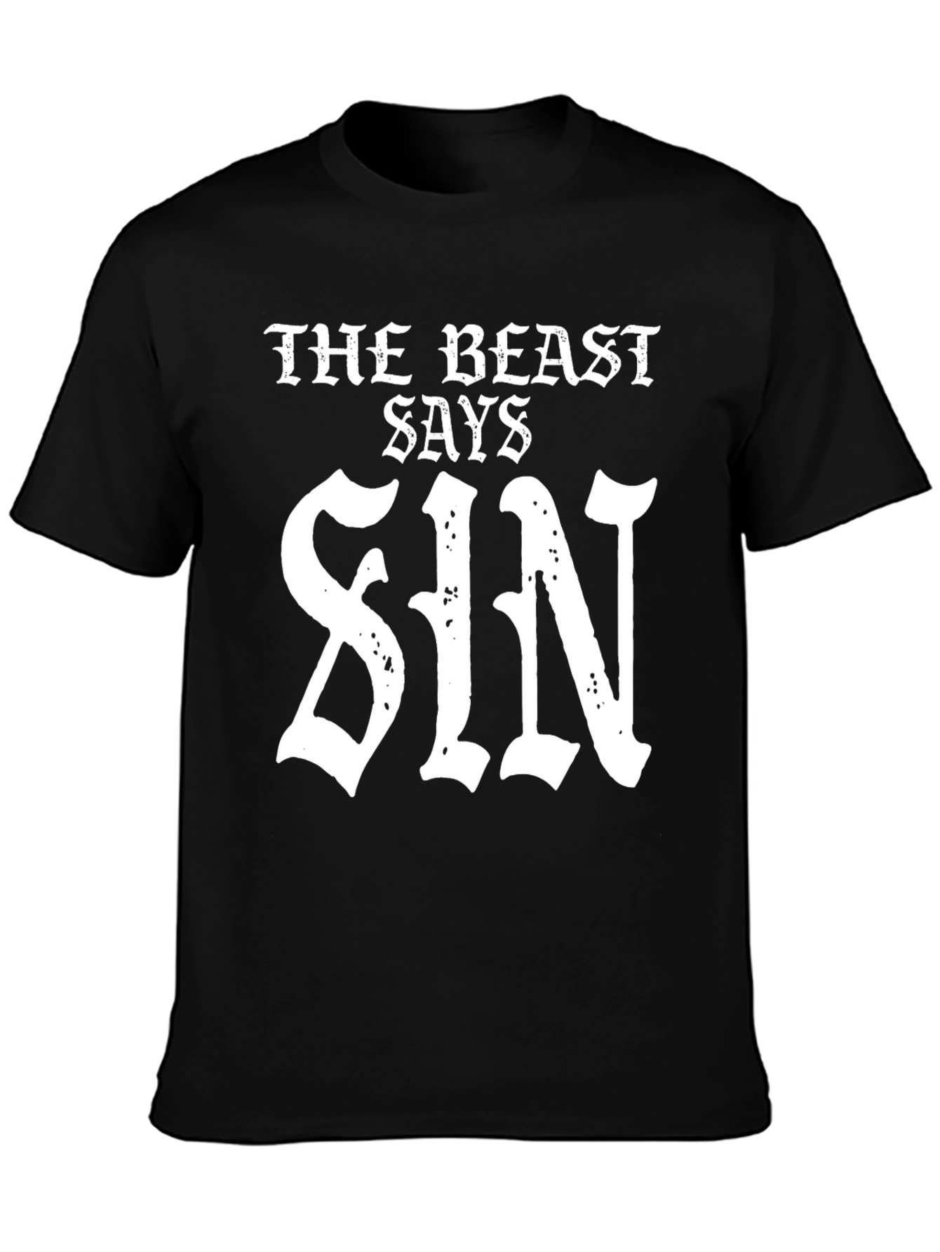 The Beast Says Sin T-Shirt - Black Graphic Tee