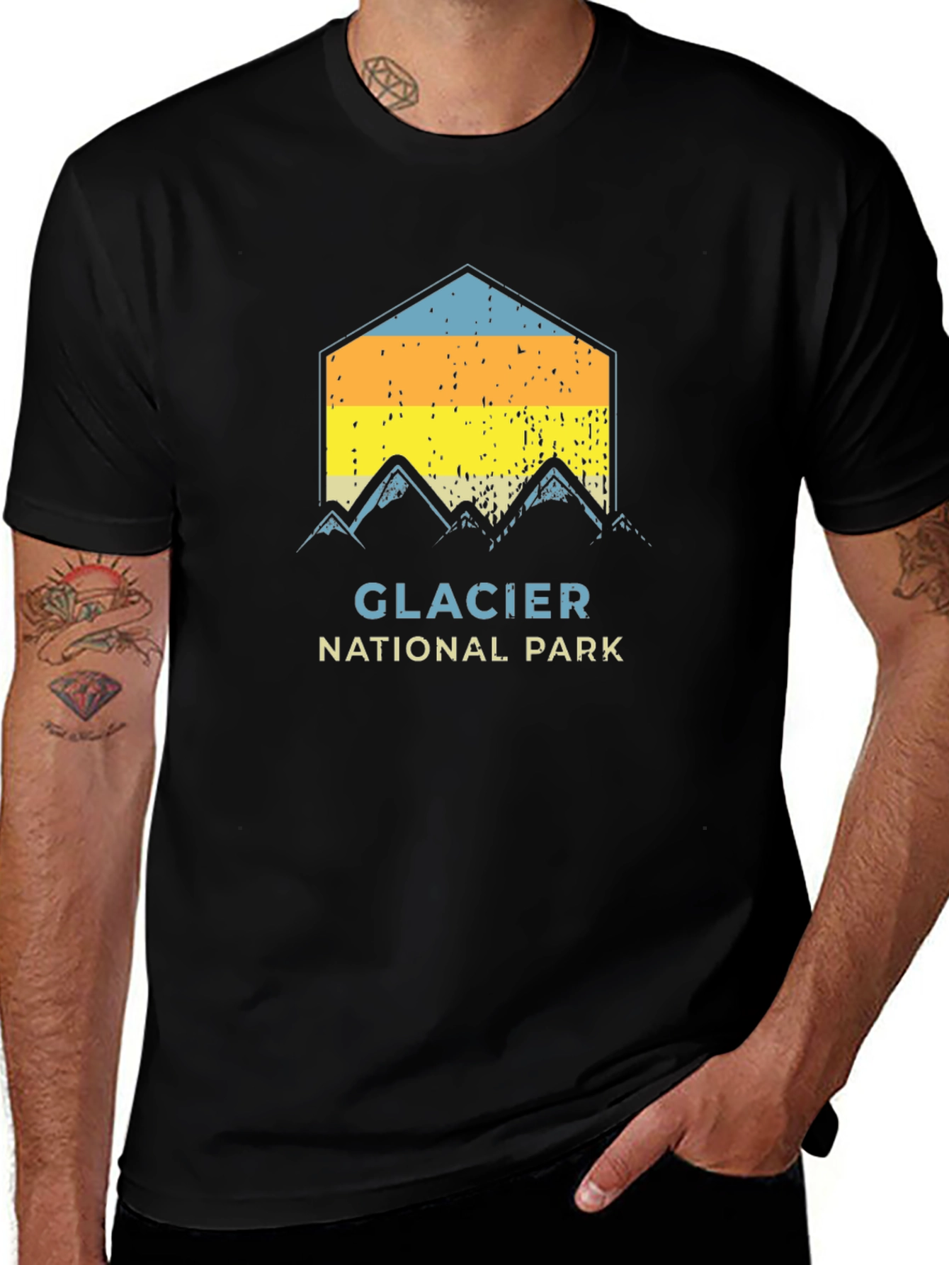 Glacier National Park Graphic Tee - Black