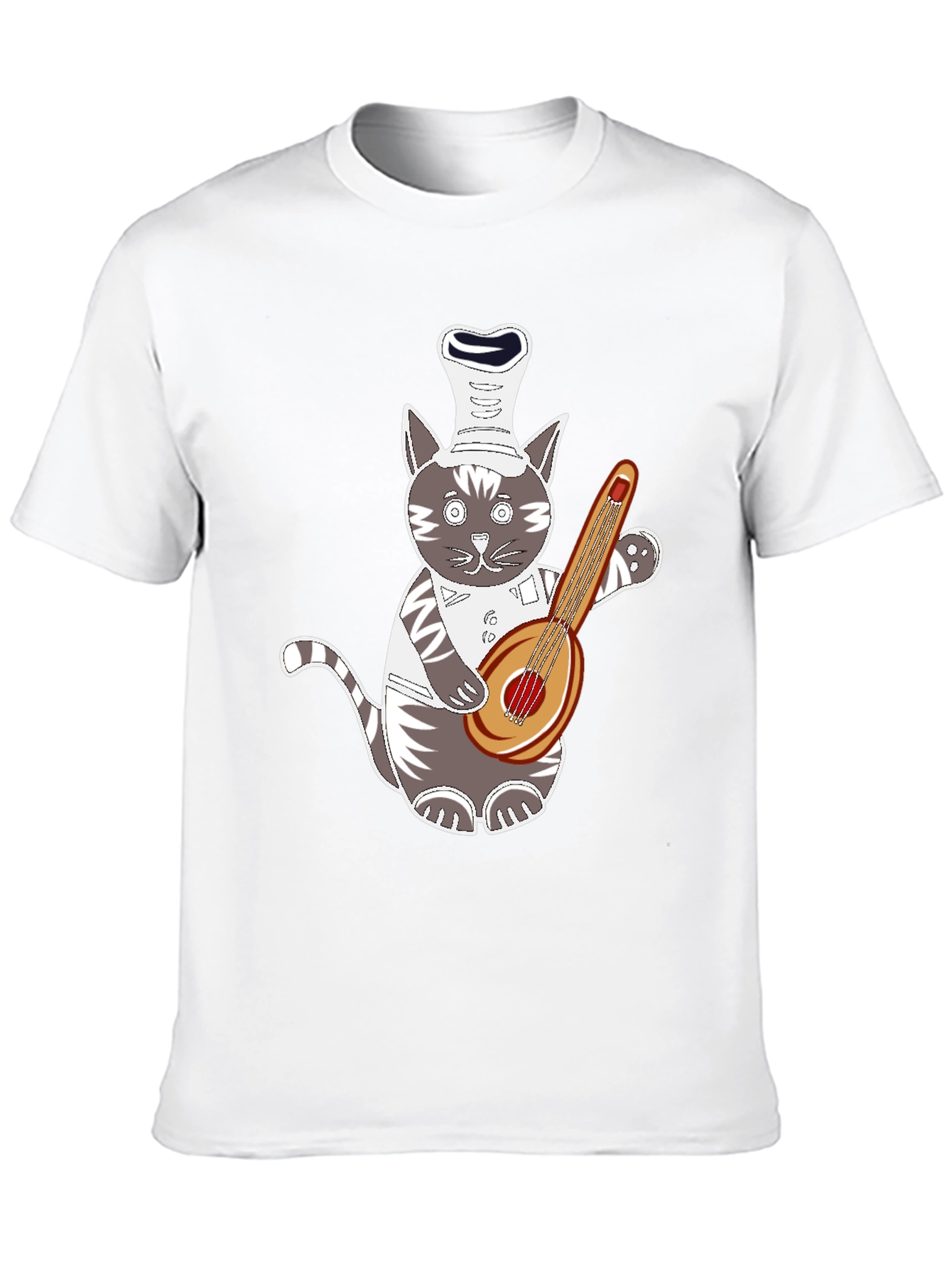 Chef Cat Playing Guitar T-Shirt