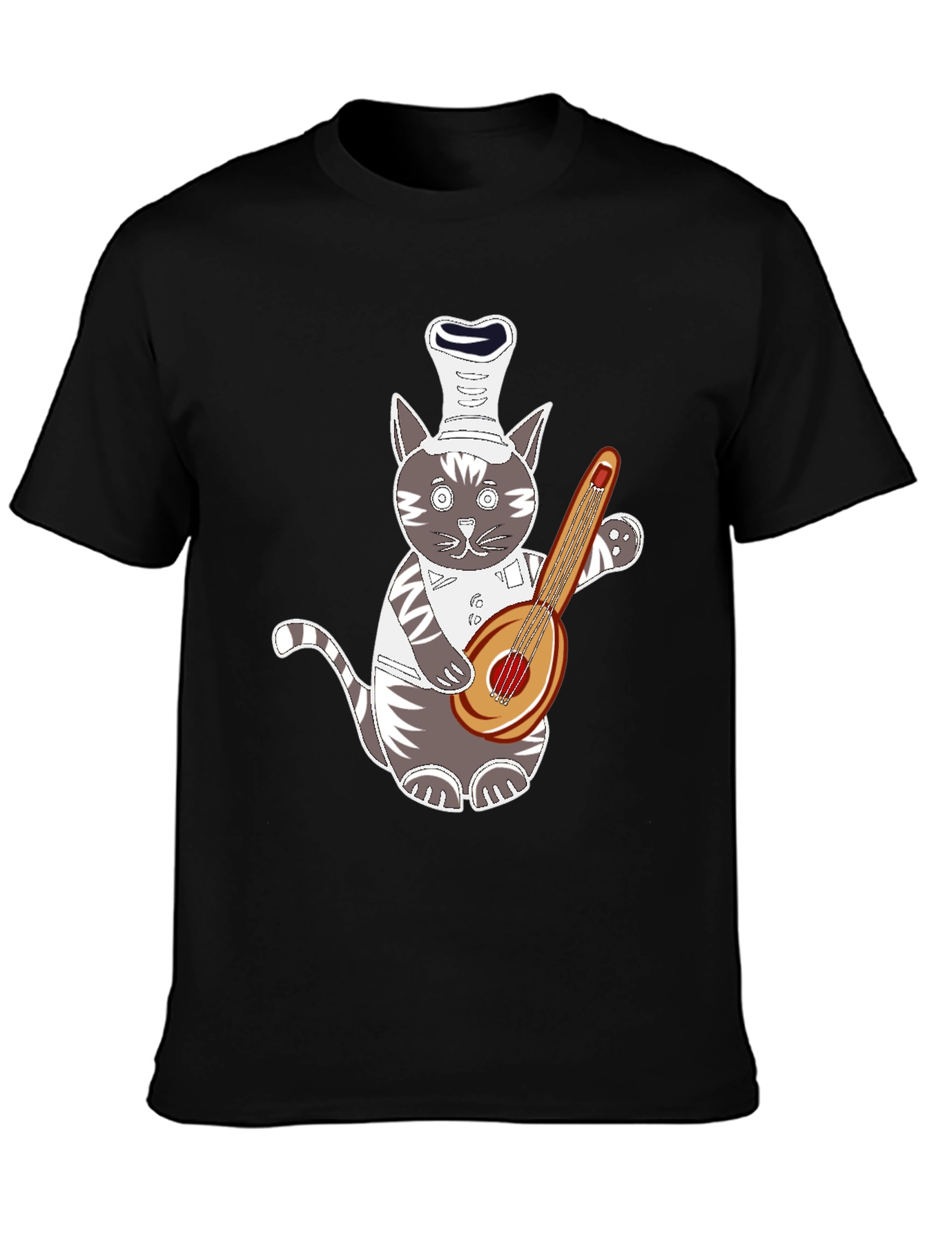 Chef Cat Playing Guitar T-Shirt