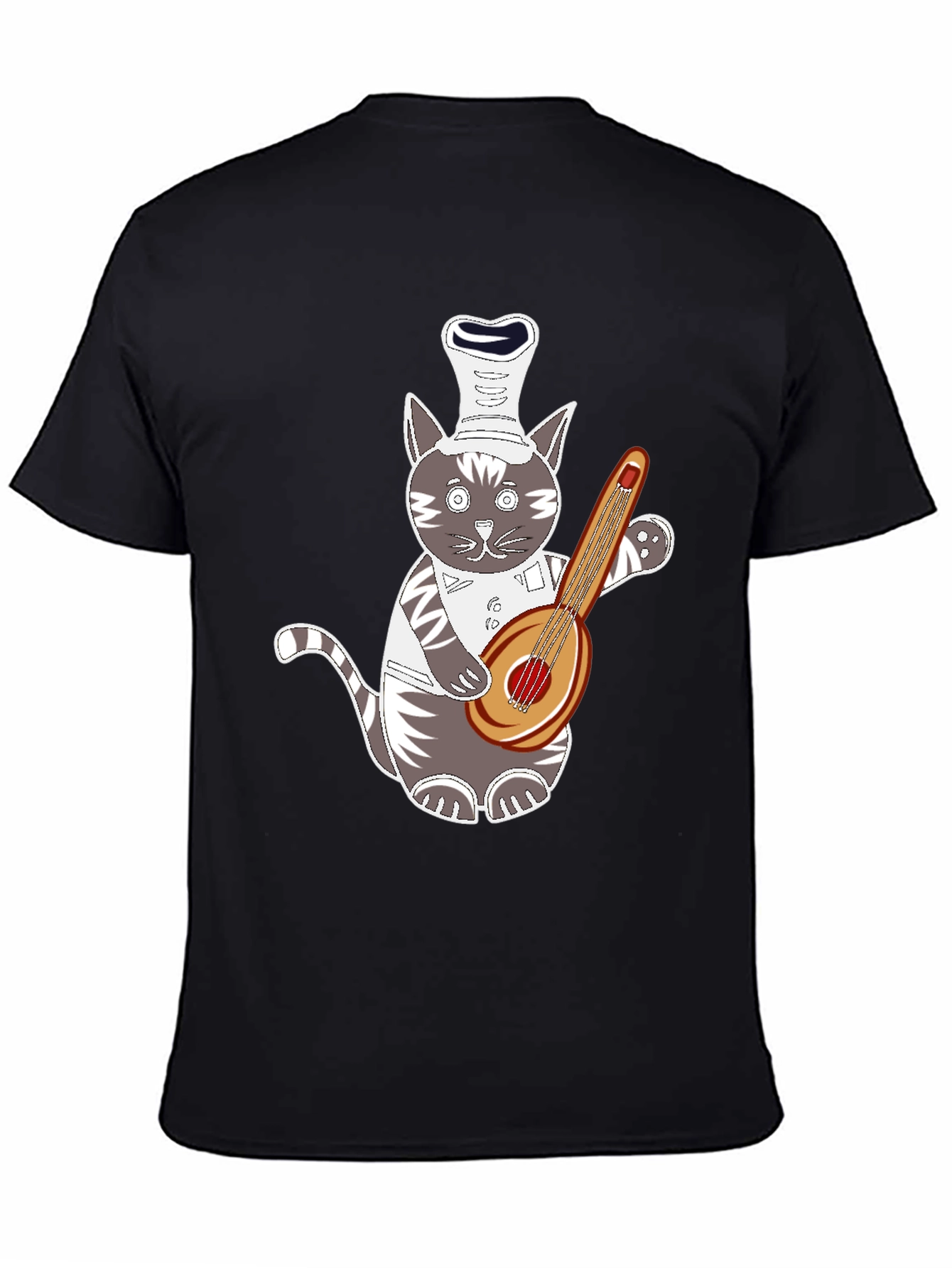 Chef Cat Playing Guitar T-Shirt