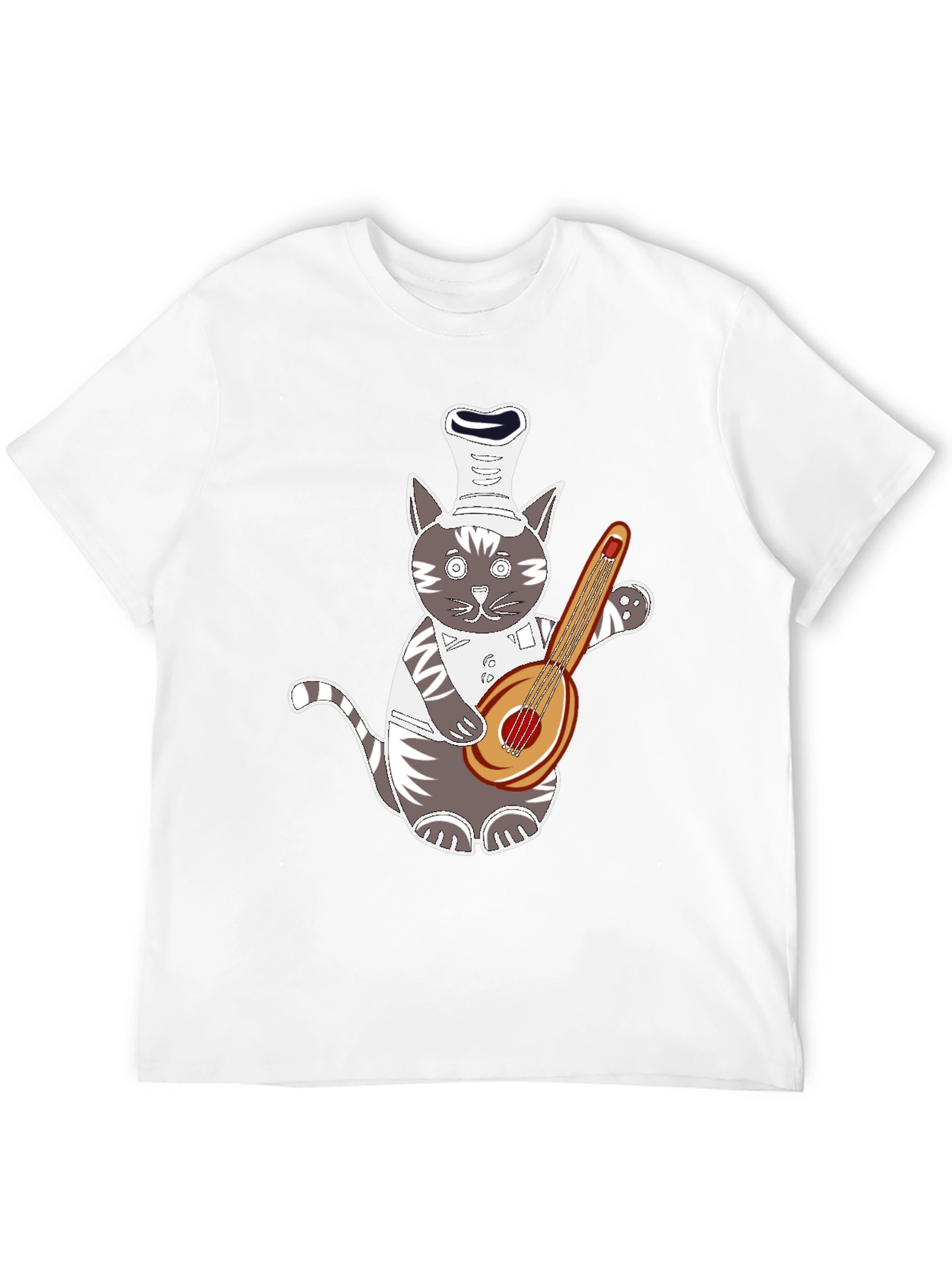 Chef Cat Playing Guitar T-Shirt