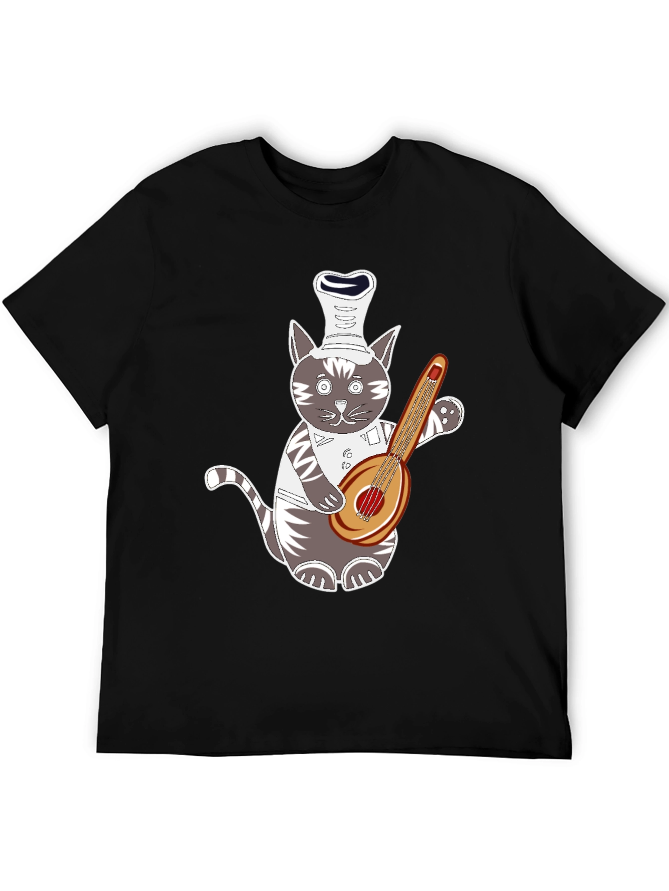 Chef Cat Playing Guitar T-Shirt