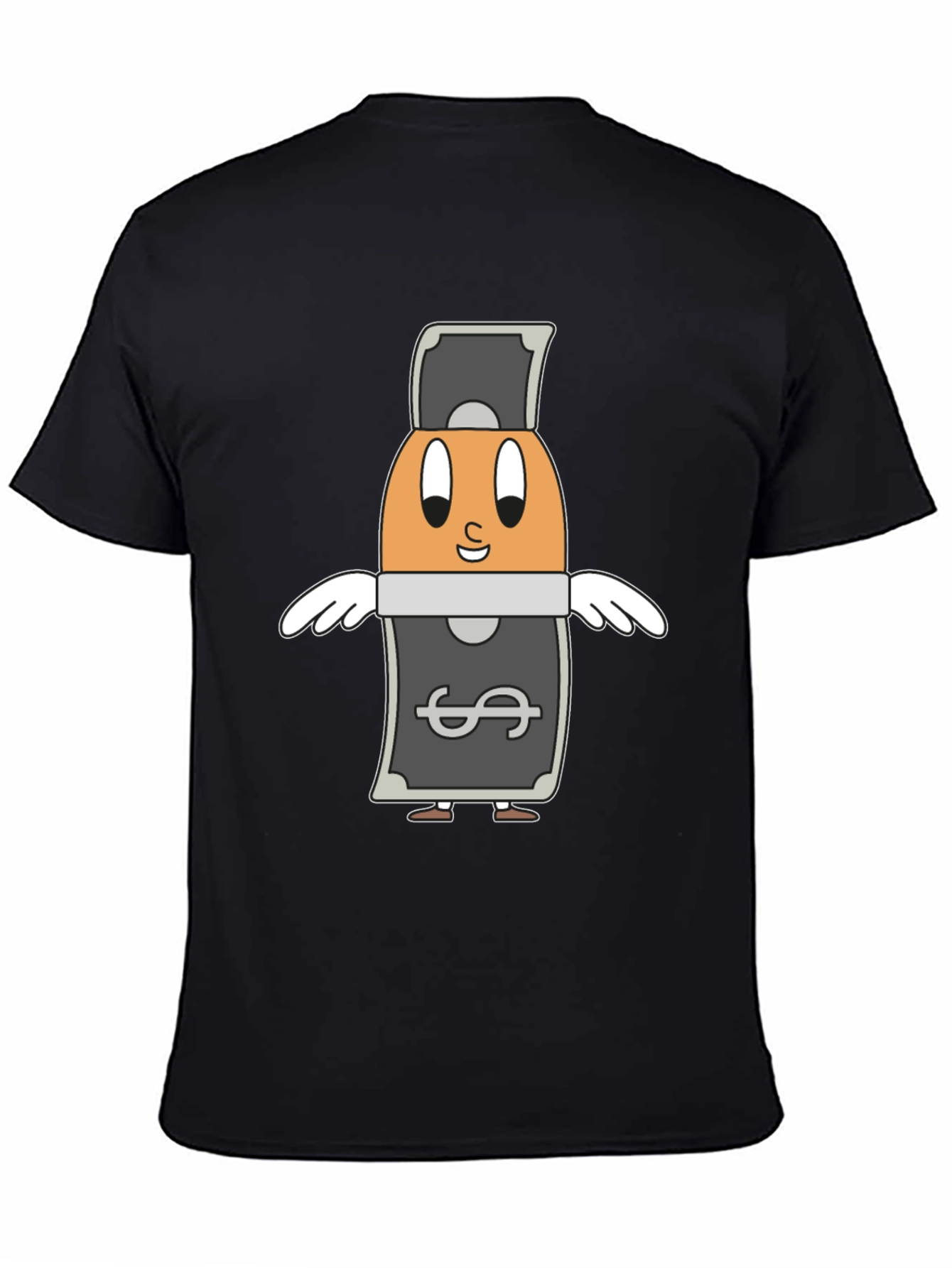 Cartoon Egg Money Black T-Shirt
