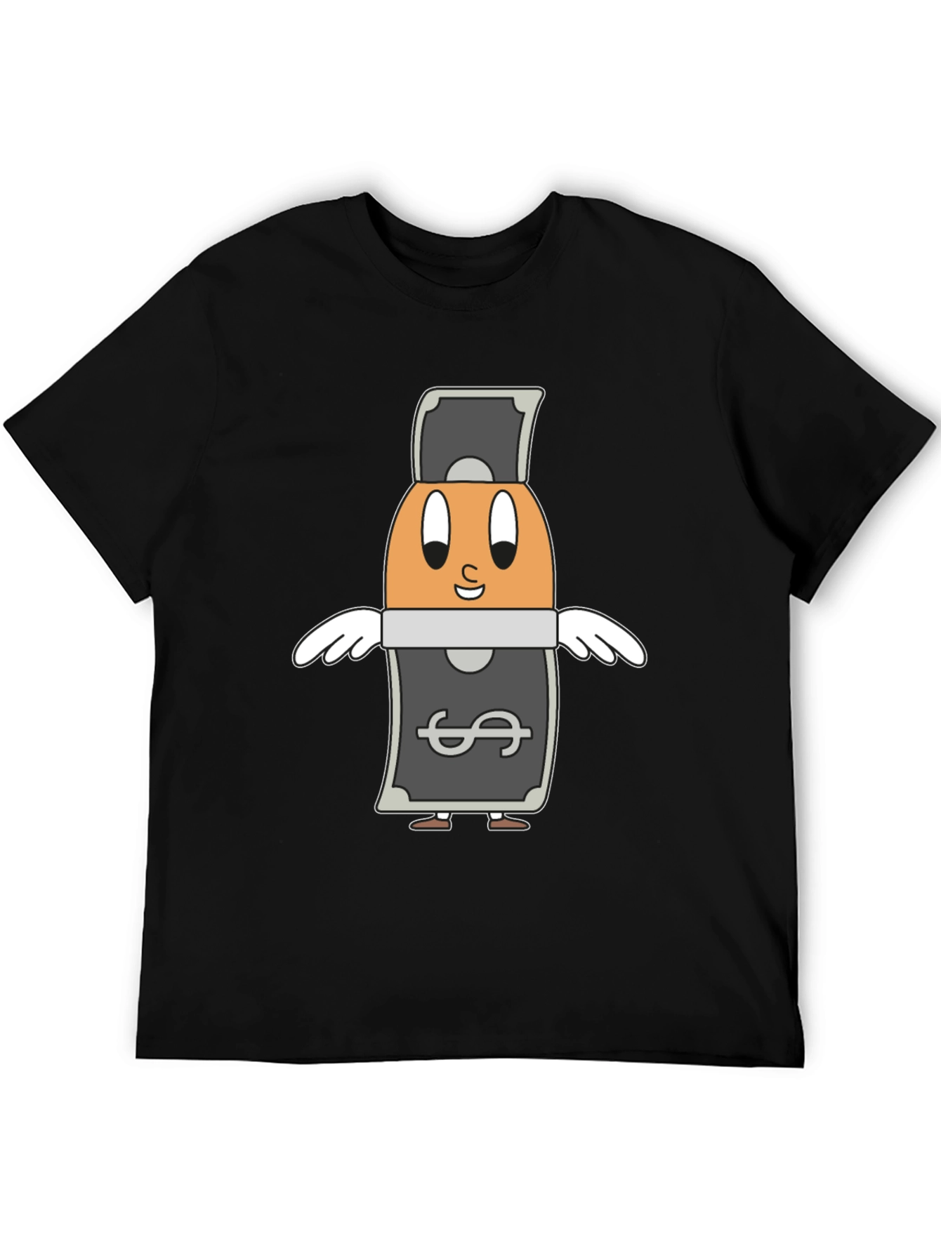 Cartoon Egg Money Black T-Shirt