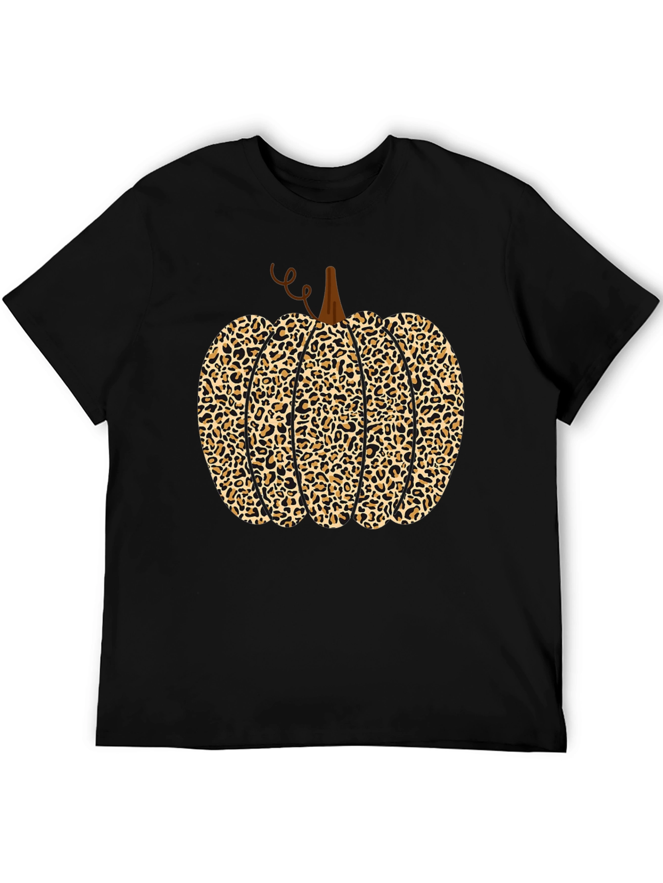 Leopard Print Pumpkin Halloween Graphic Tee