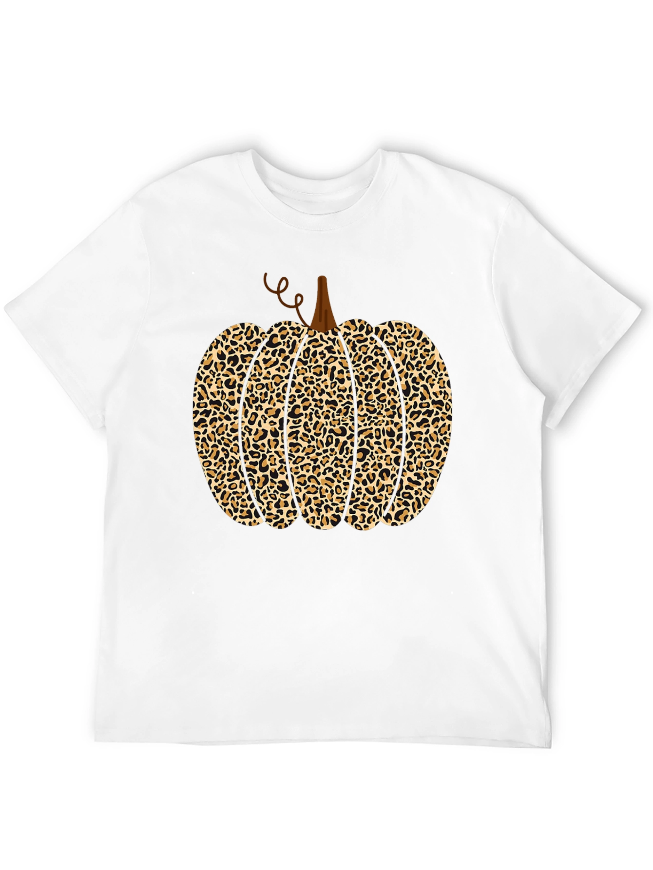 Leopard Print Pumpkin Halloween Graphic Tee
