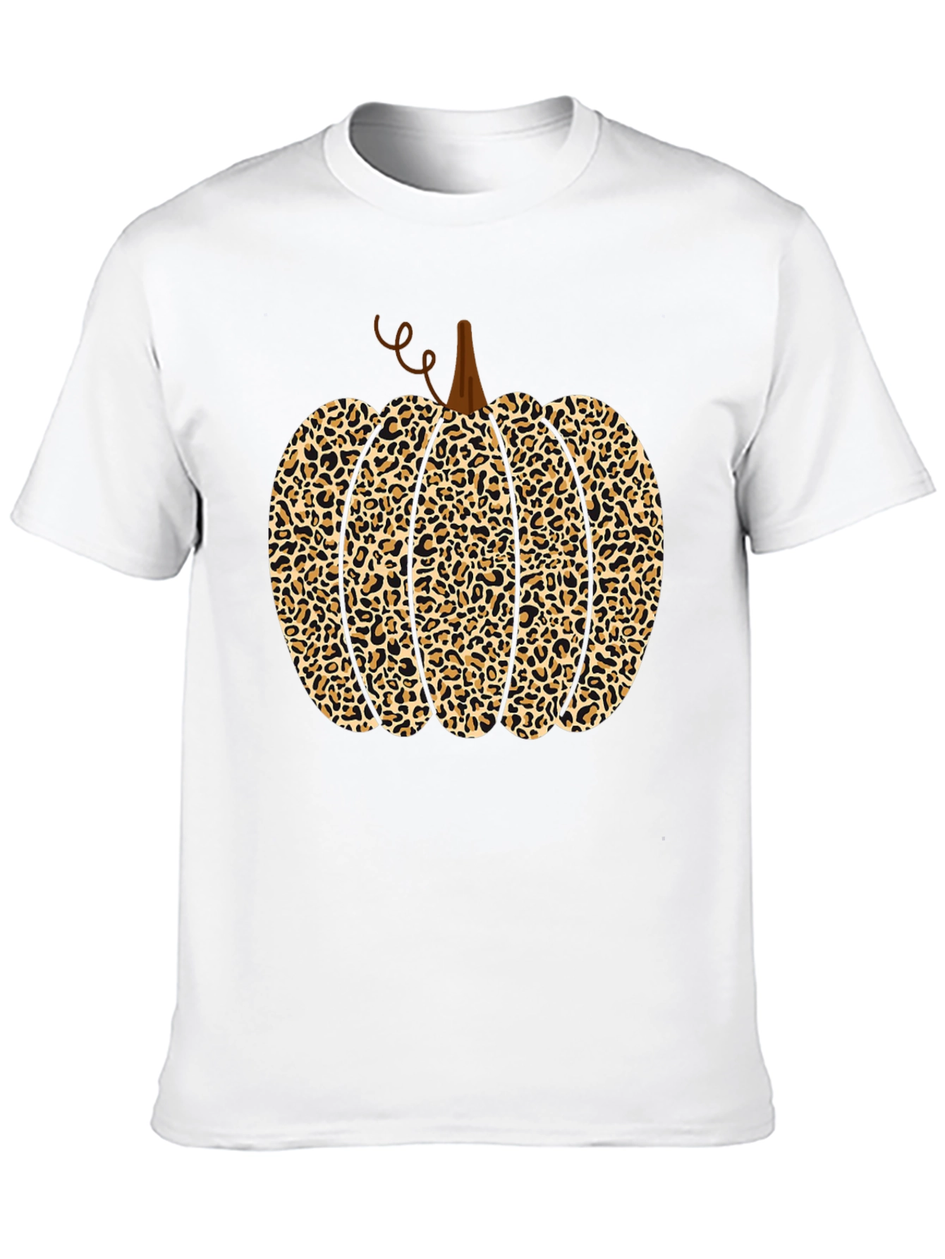 Leopard Print Pumpkin Halloween Graphic Tee