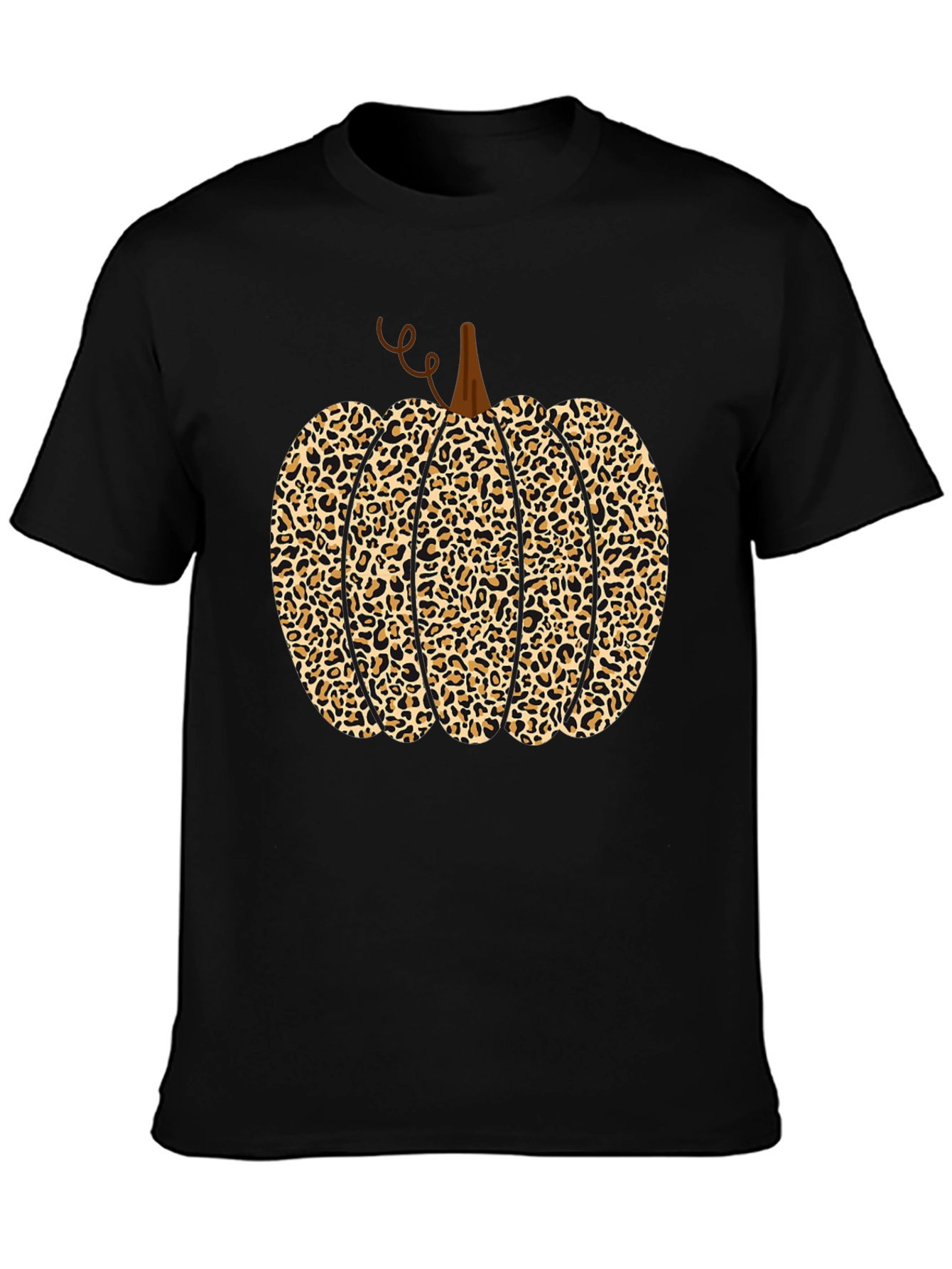 Leopard Print Pumpkin Halloween Graphic Tee