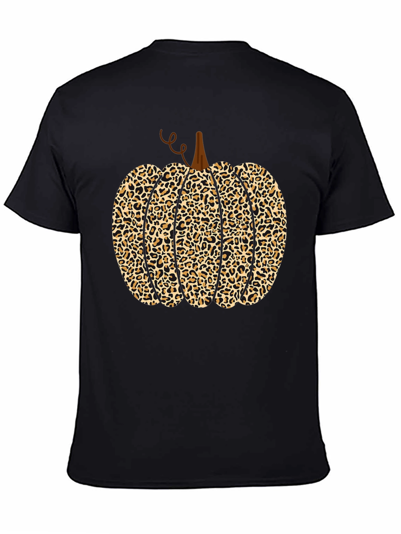 Leopard Print Pumpkin Halloween Graphic Tee