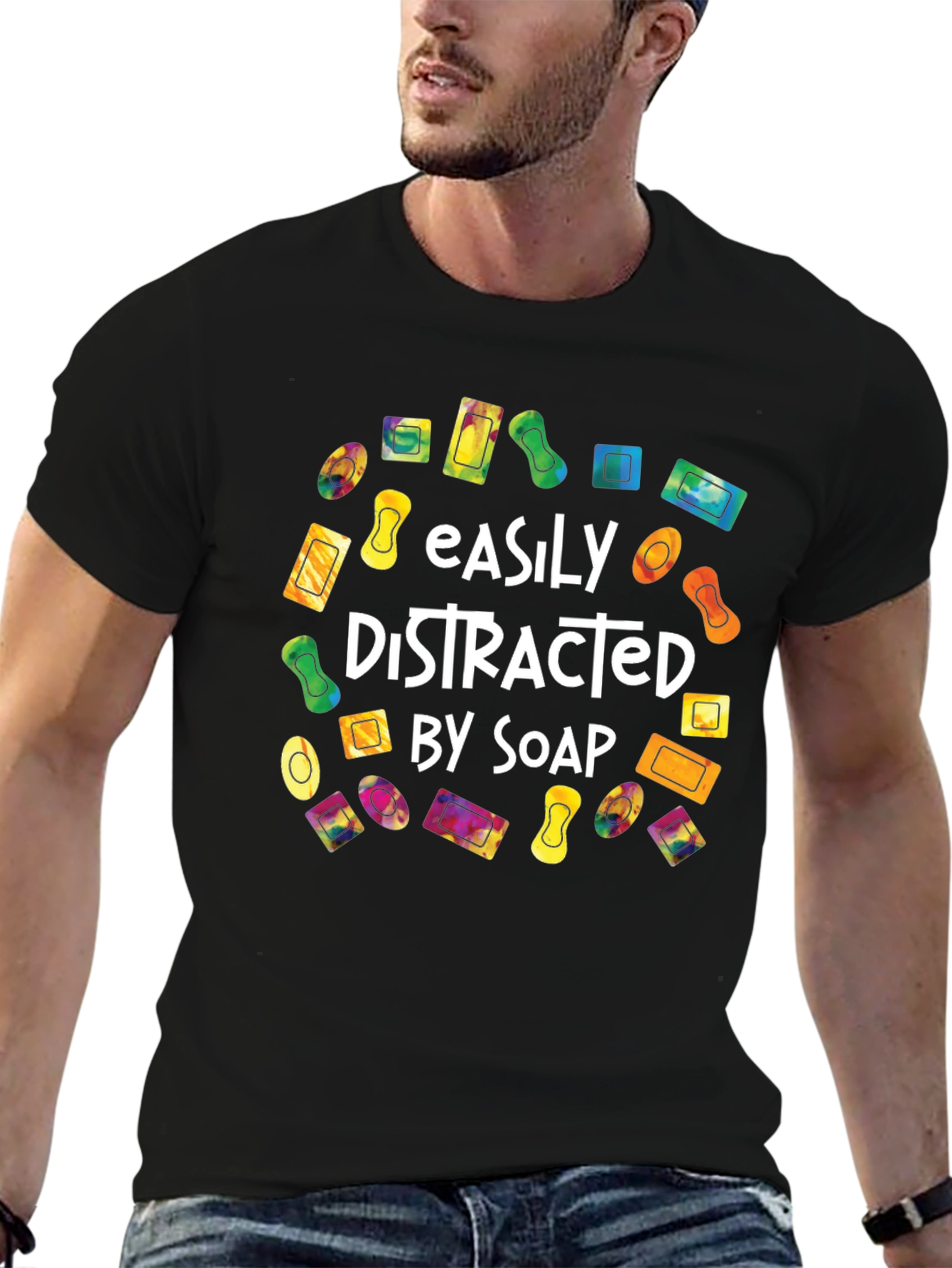 Easily Distracted by Soap T-Shirt Funny Soap Lover Tee