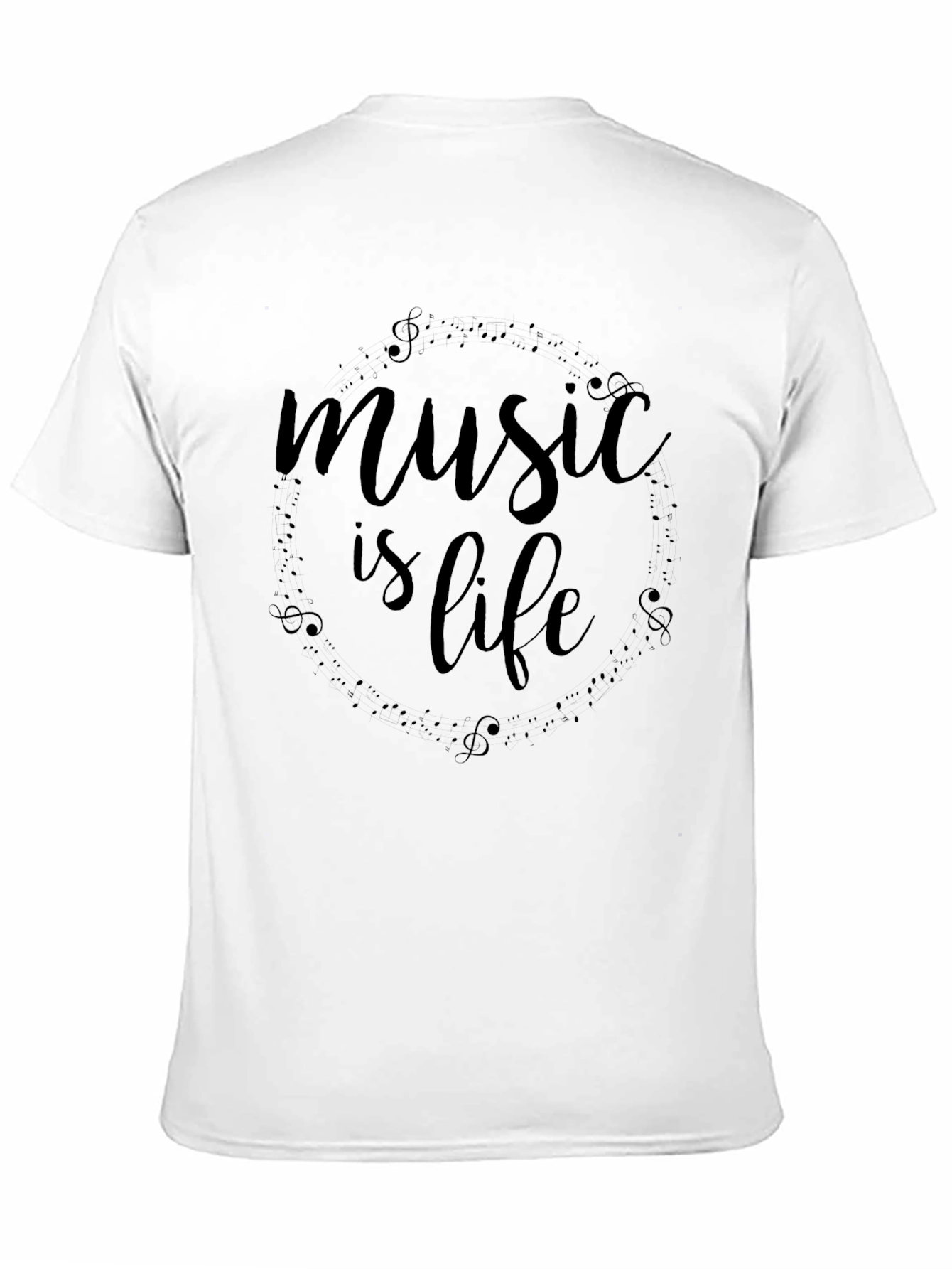 Music is Life Black Graphic T-Shirt