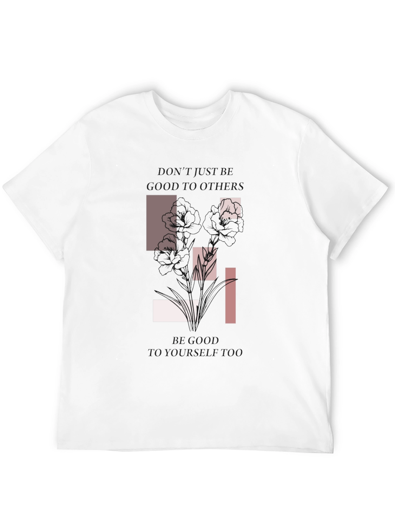 Abstract Floral Graphic Print Black T-Shirt