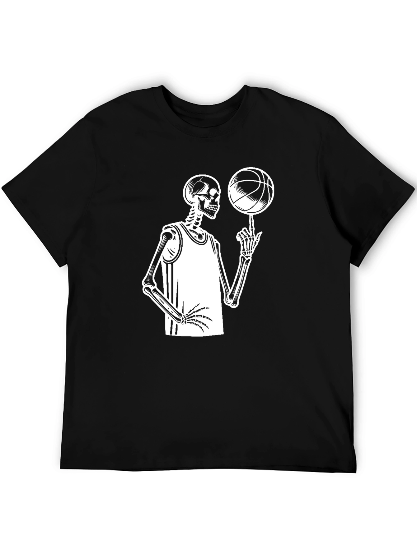 Skeleton Basketball Player Black T-Shirt