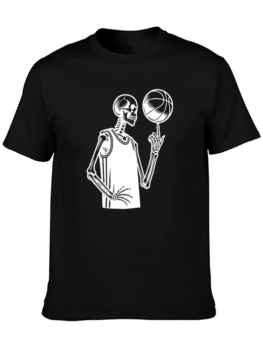 Skeleton Basketball Player Black T-Shirt
