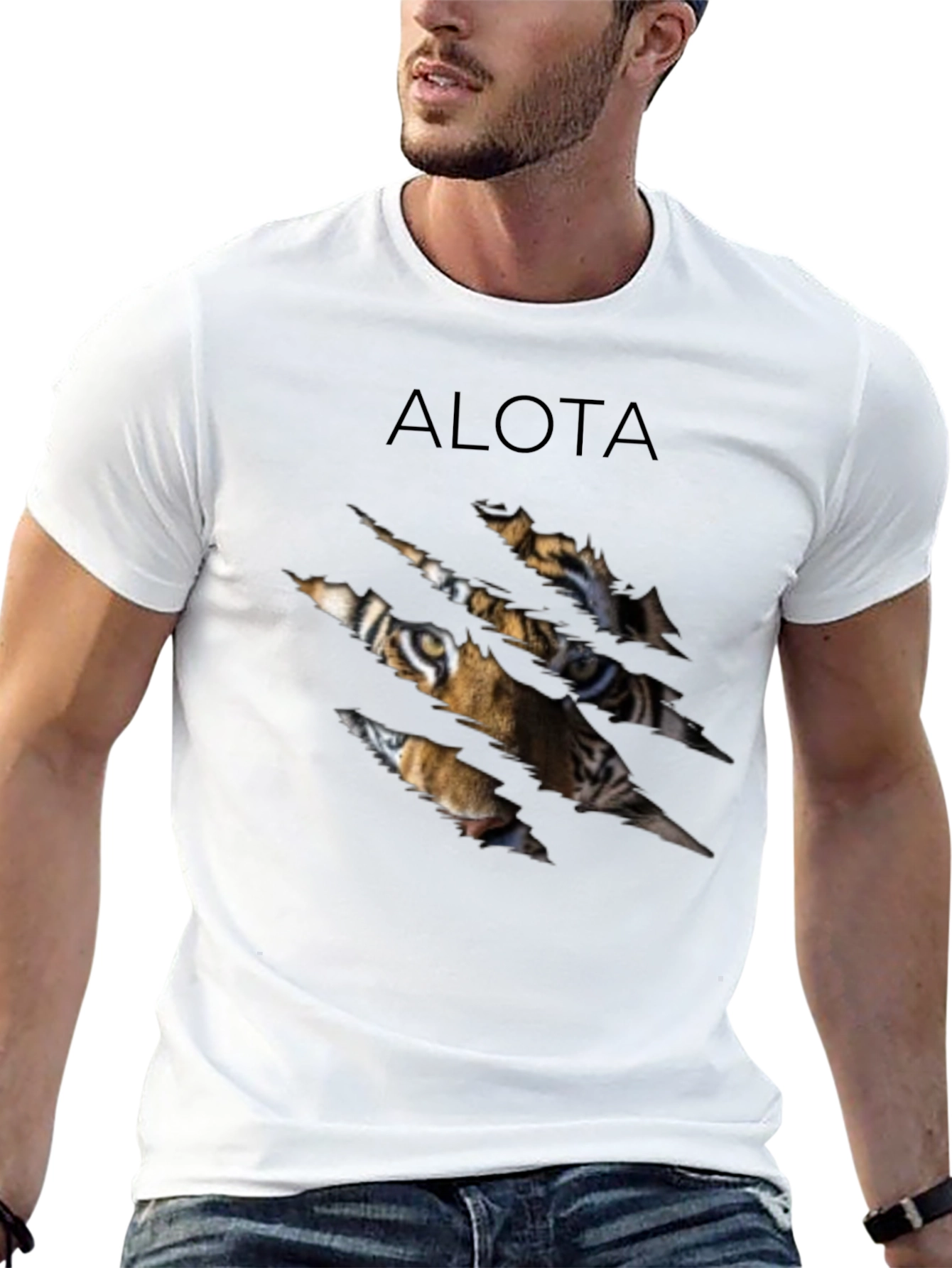 ALOTA Tiger Graphic Black T-Shirt