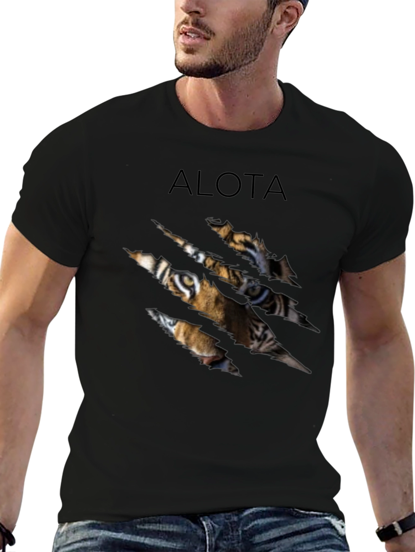 ALOTA Tiger Graphic Black T-Shirt
