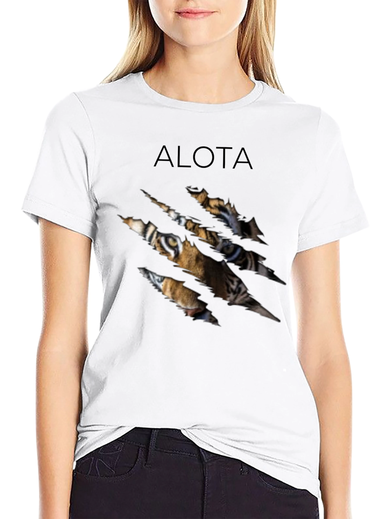 ALOTA Tiger Graphic Black T-Shirt