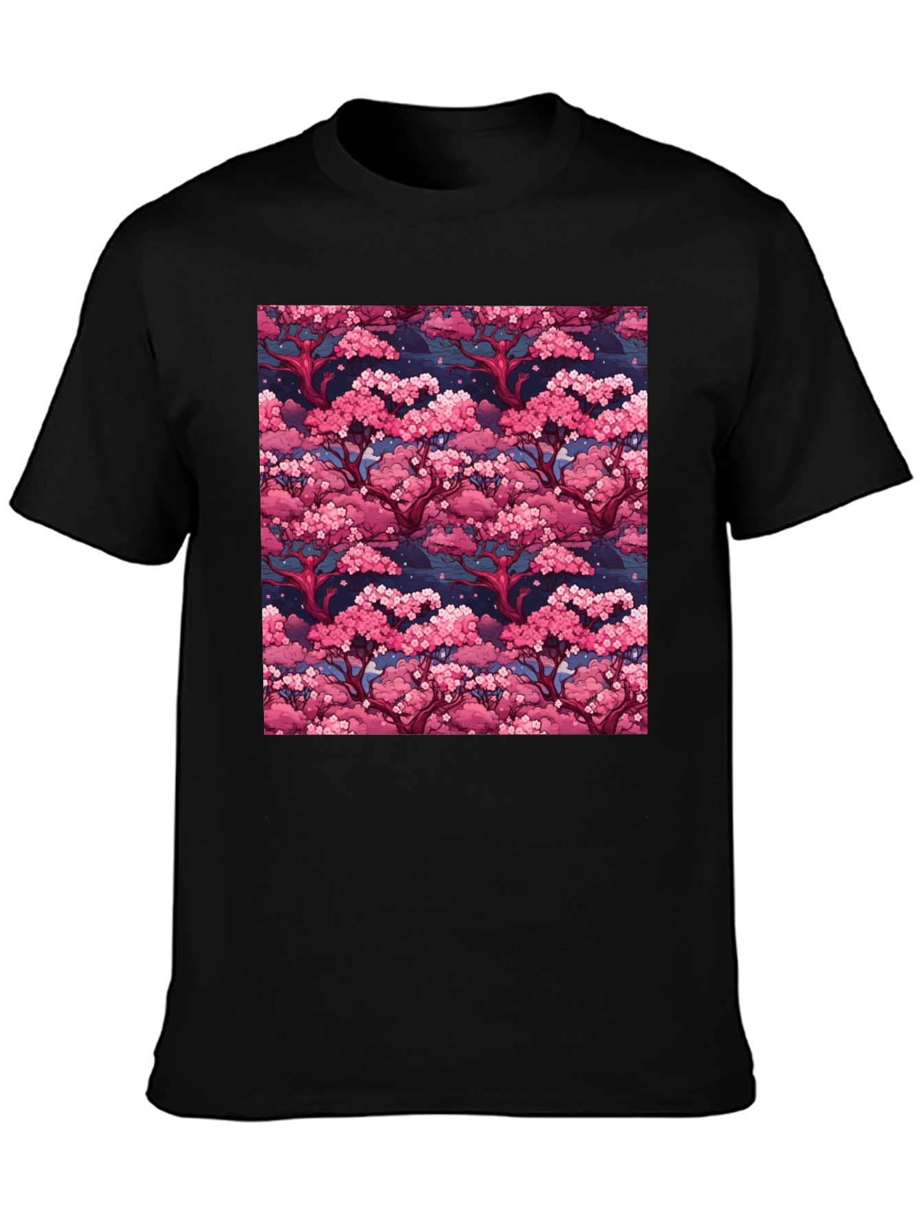 Cherry Blossom Tree Art Black Graphic Tee