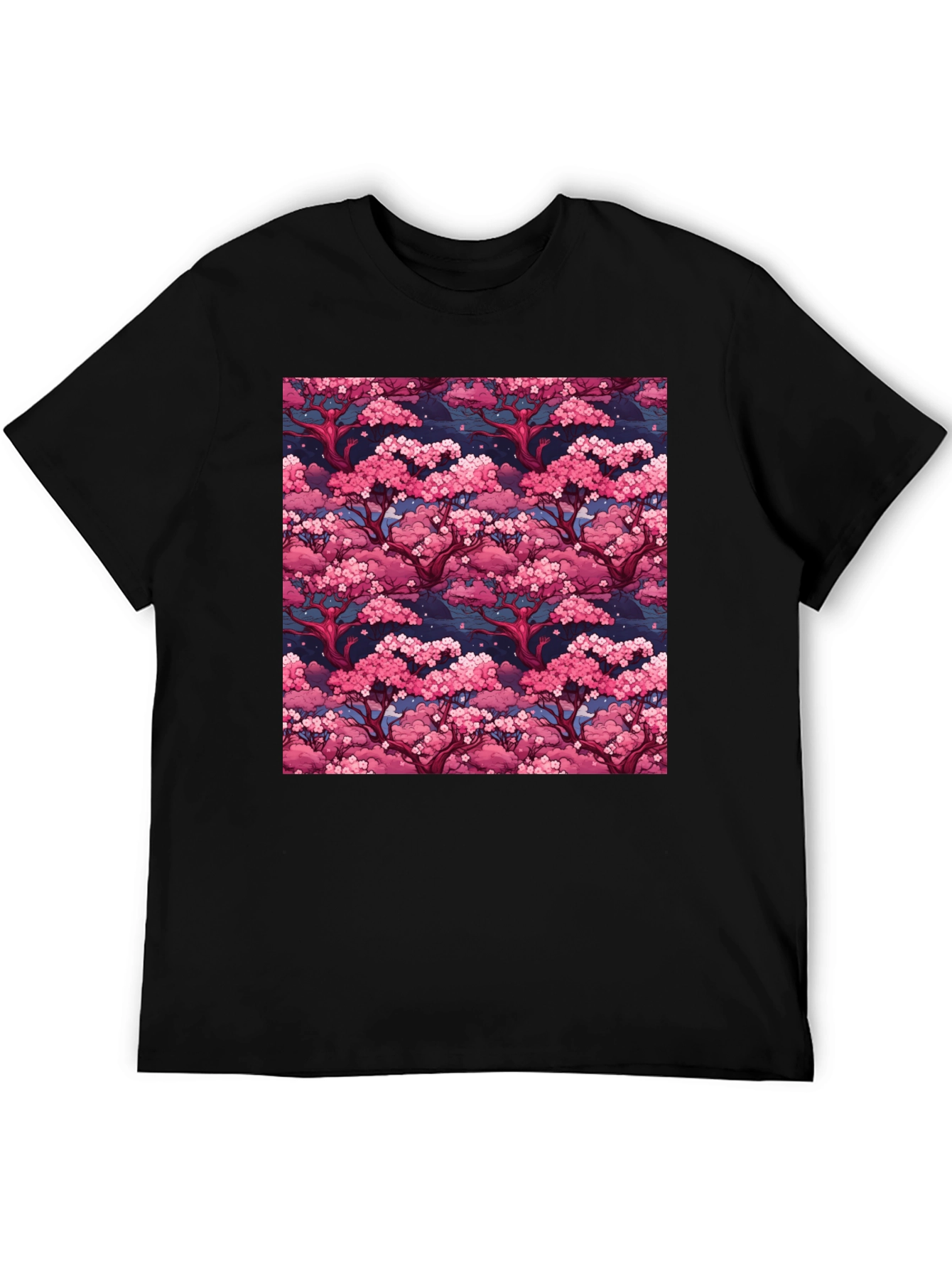 Cherry Blossom Tree Art Black Graphic Tee