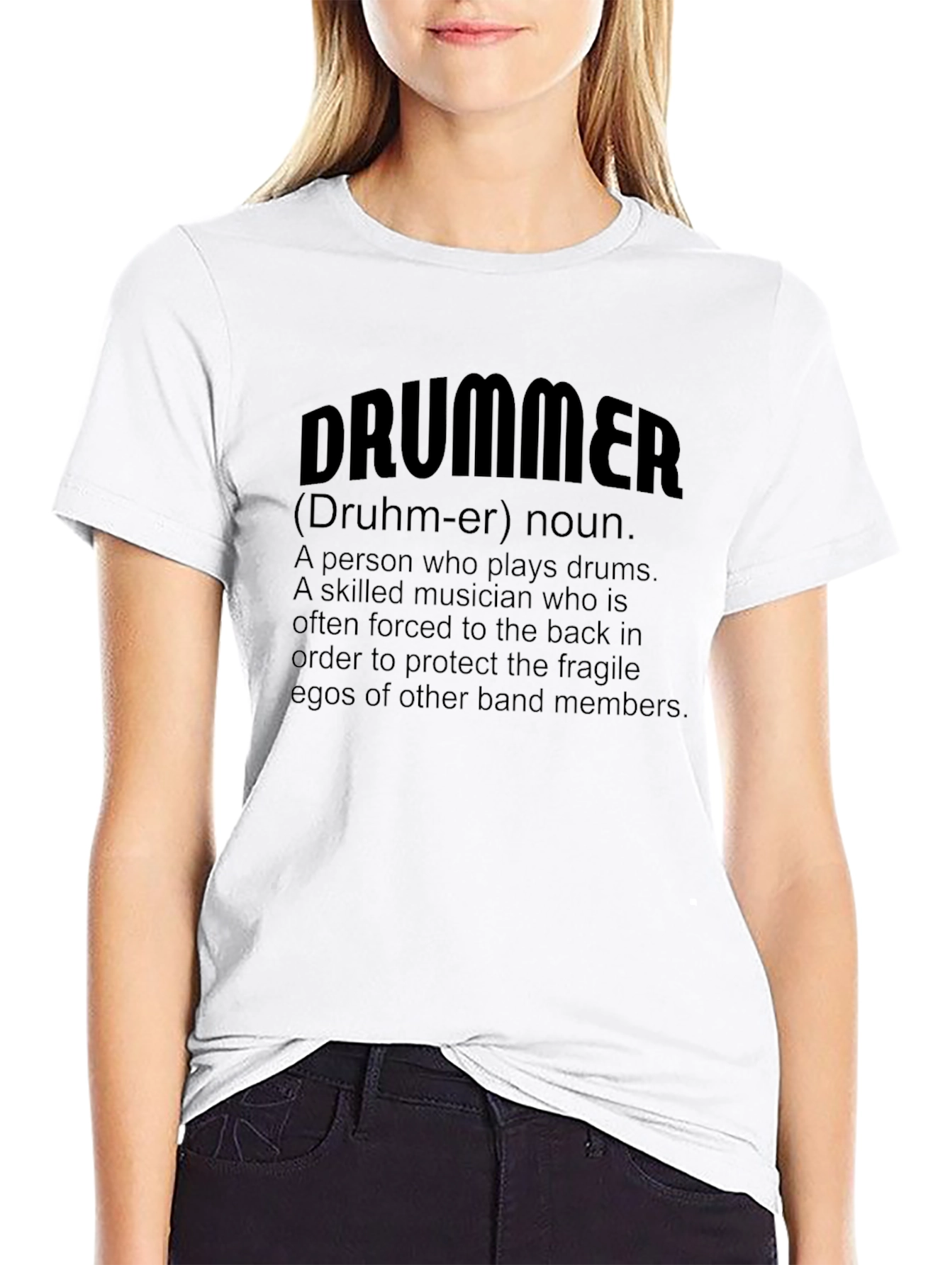 Drummer Definition Black T-Shirt - Funny Musician Tee