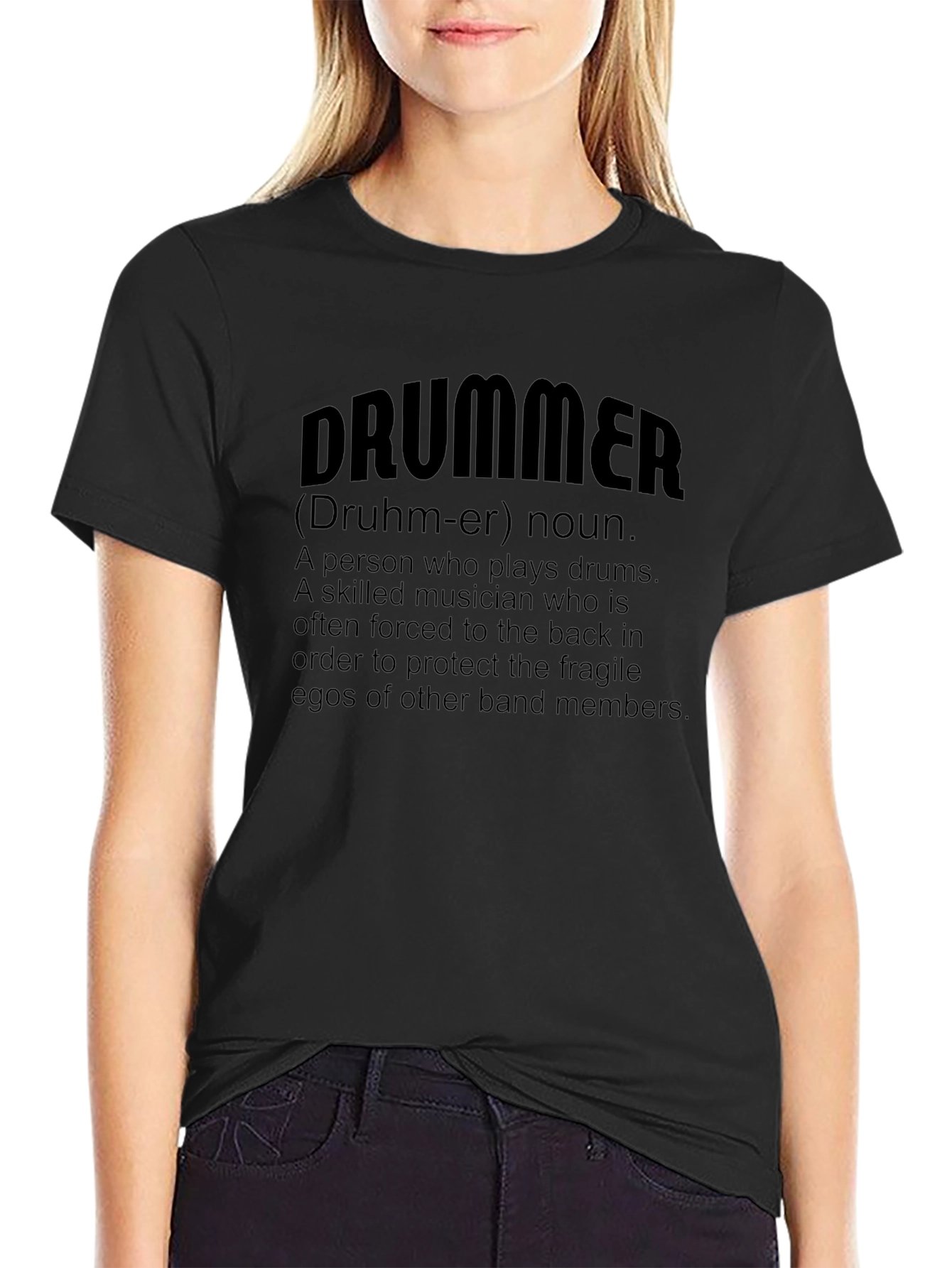 Drummer Definition Black T-Shirt - Funny Musician Tee