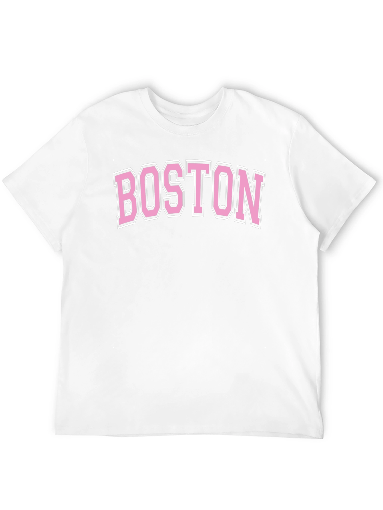 Boston Pink Letter Graphic Black T-Shirt