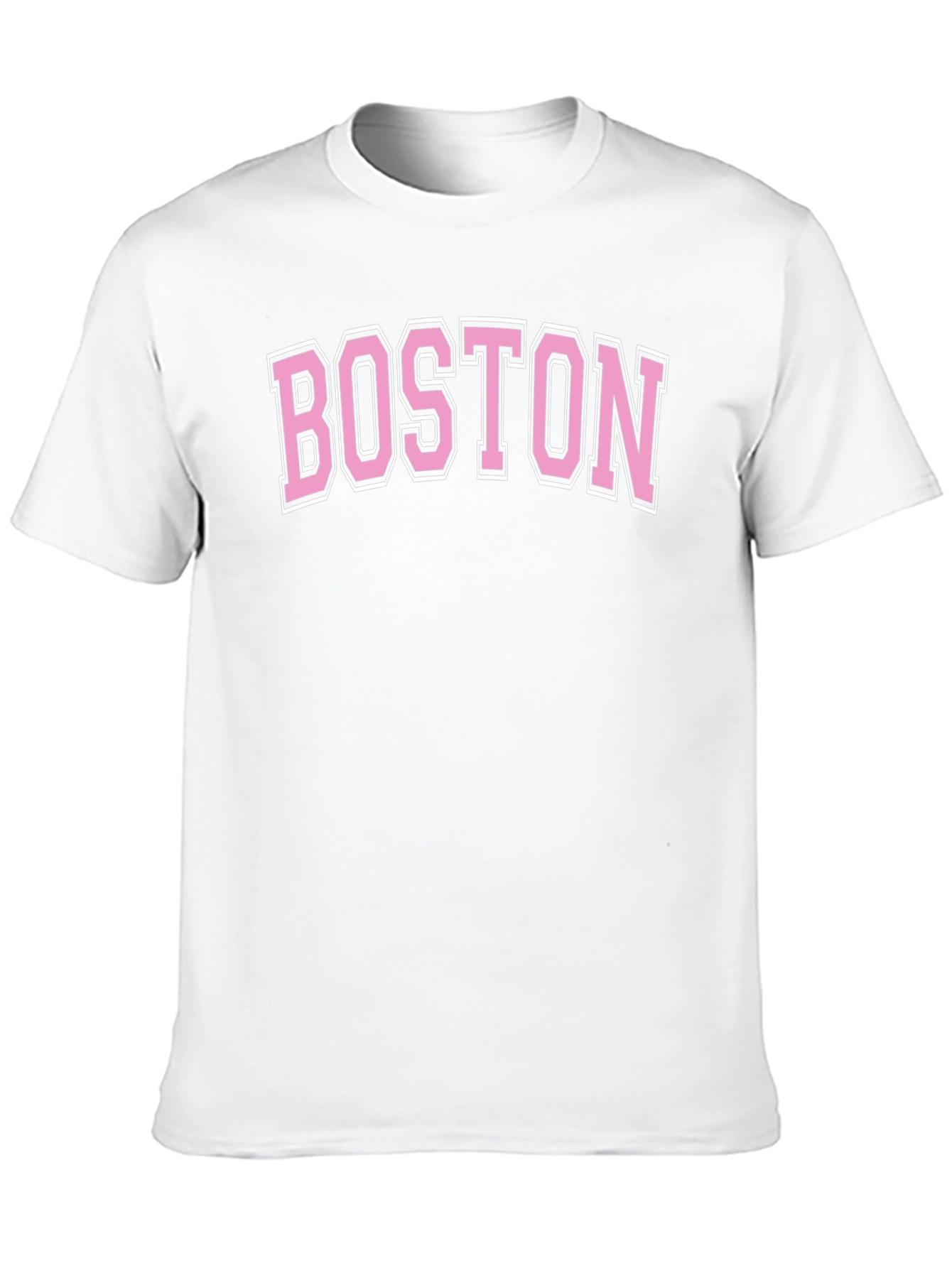 Boston Pink Letter Graphic Black T-Shirt