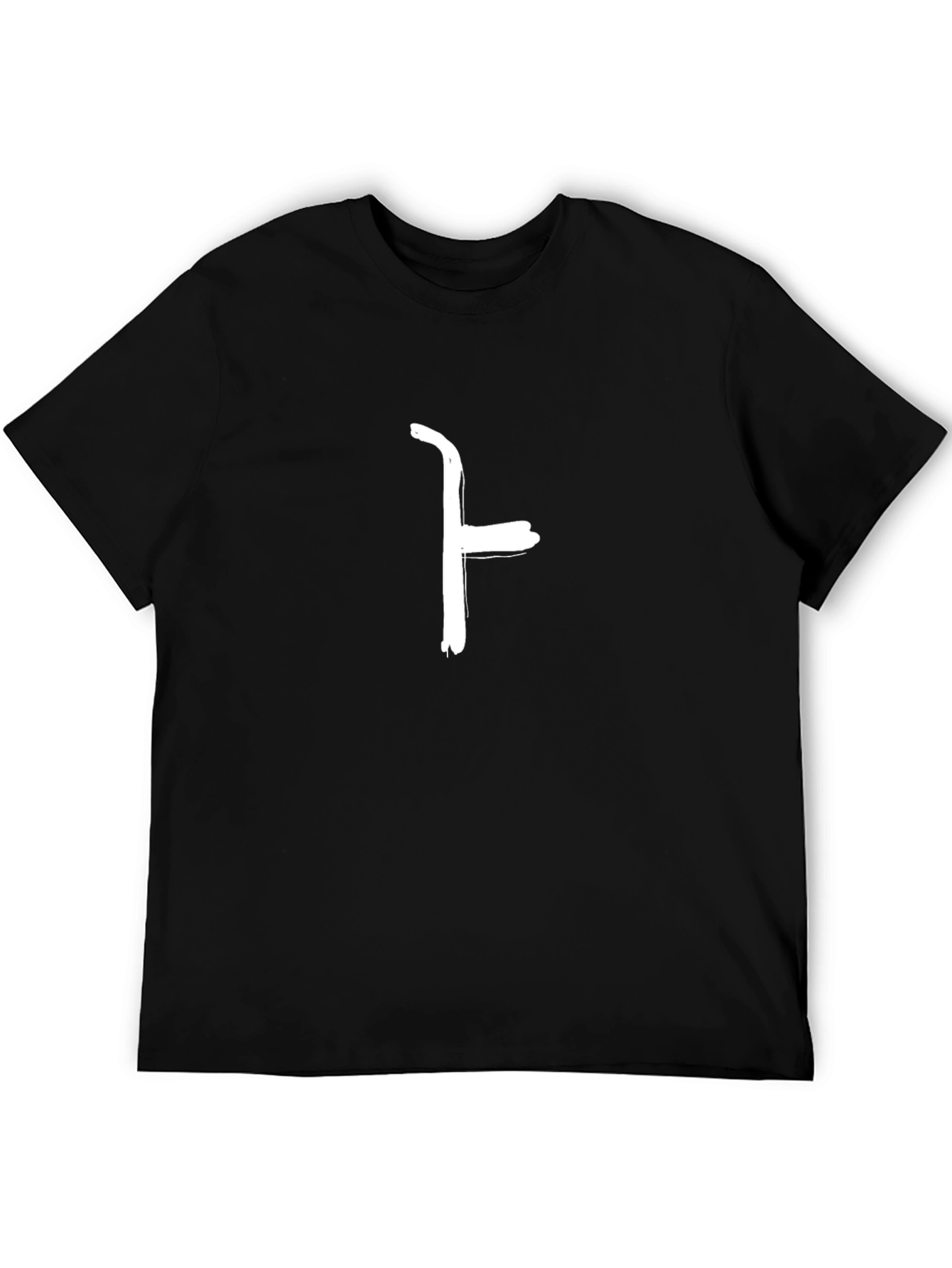 Minimalist Black T-Shirt with White Symbol