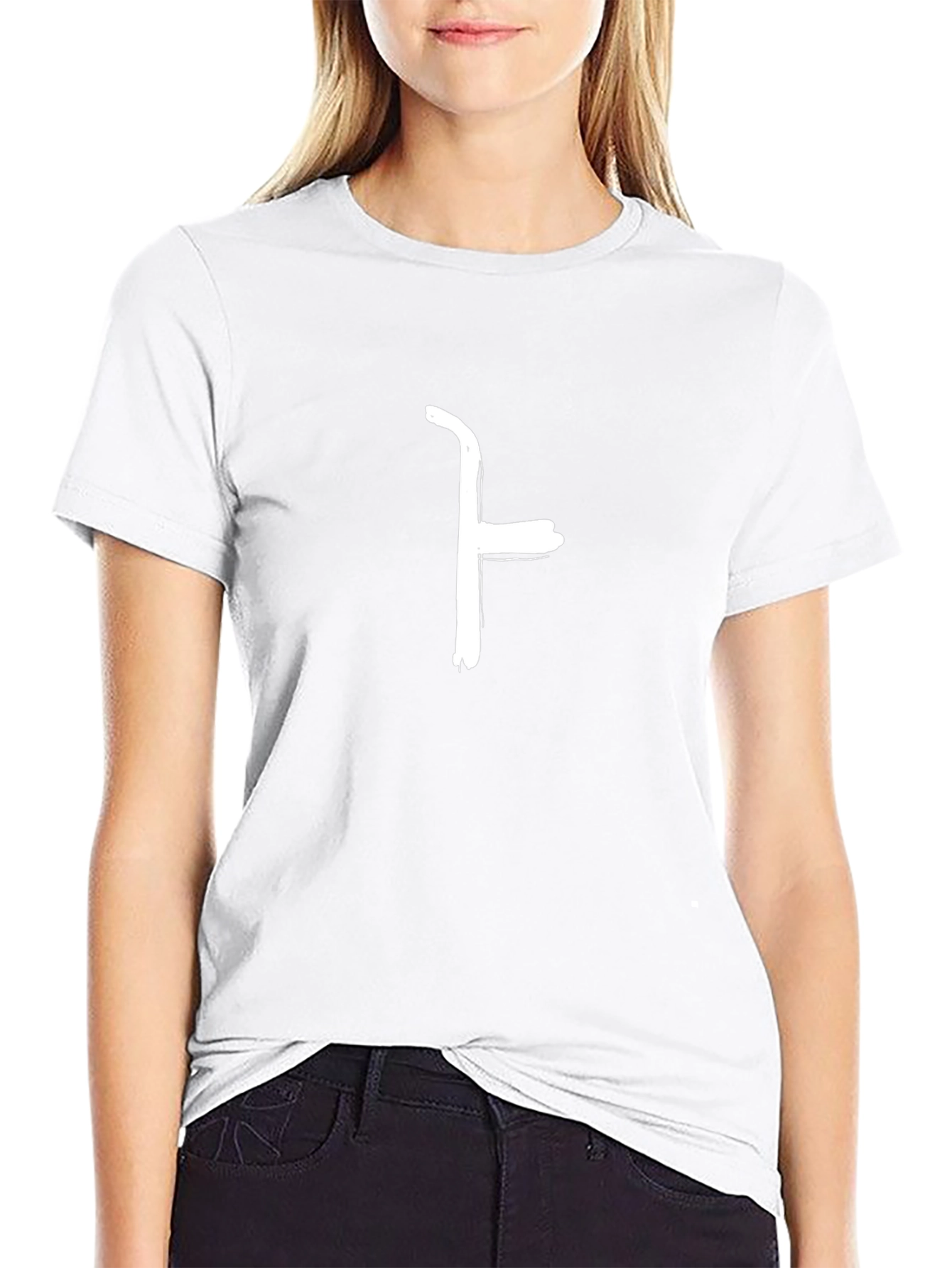 Minimalist Black T-Shirt with White Symbol