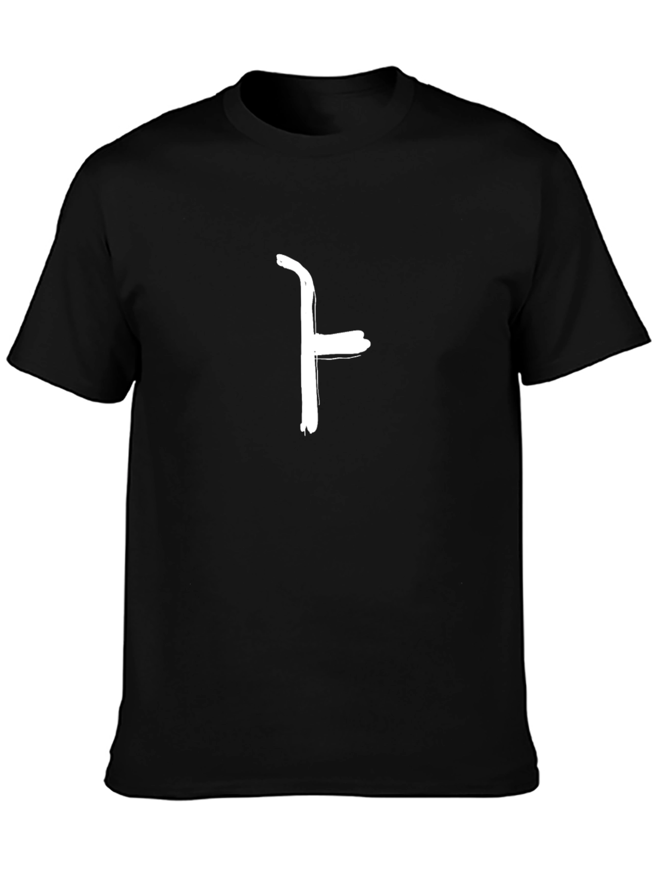 Minimalist Black T-Shirt with White Symbol