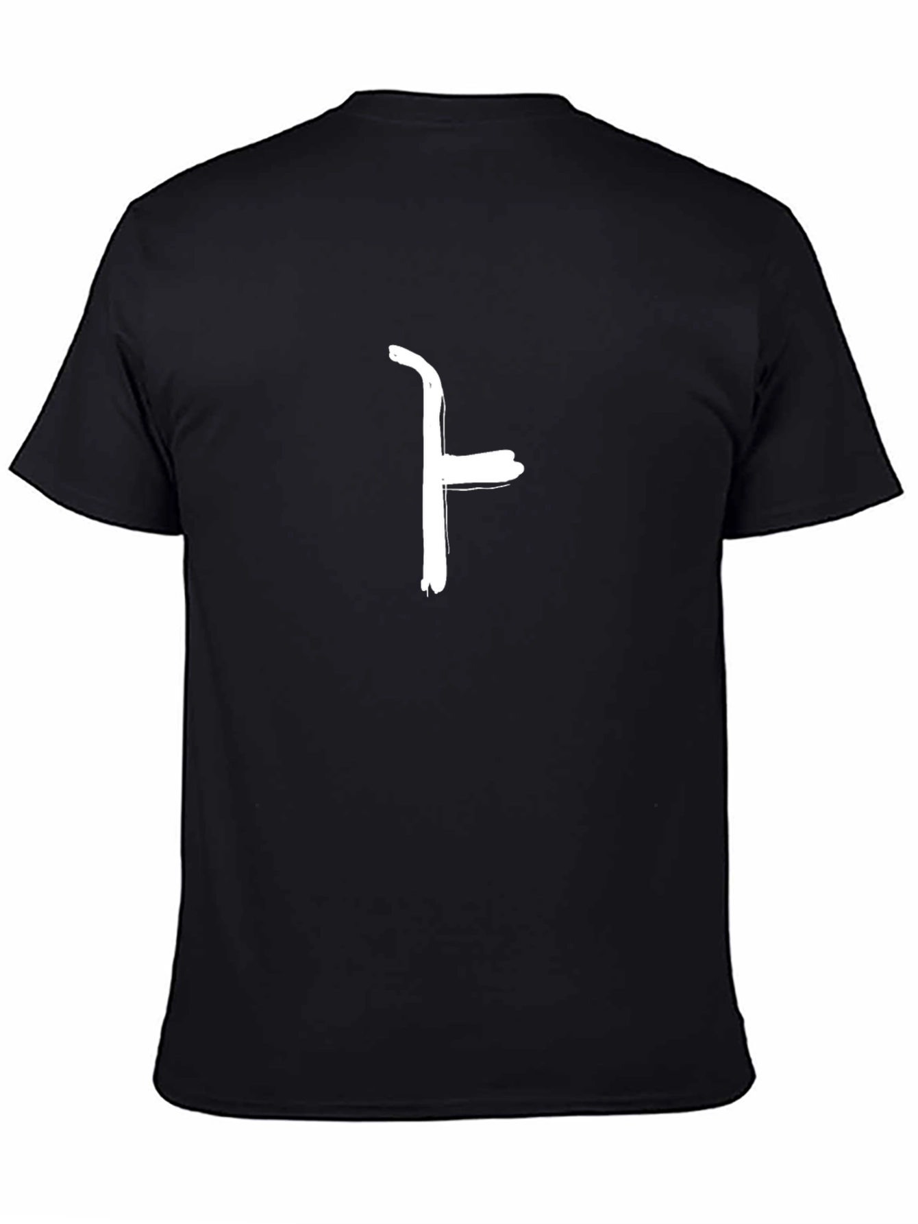 Minimalist Black T-Shirt with White Symbol