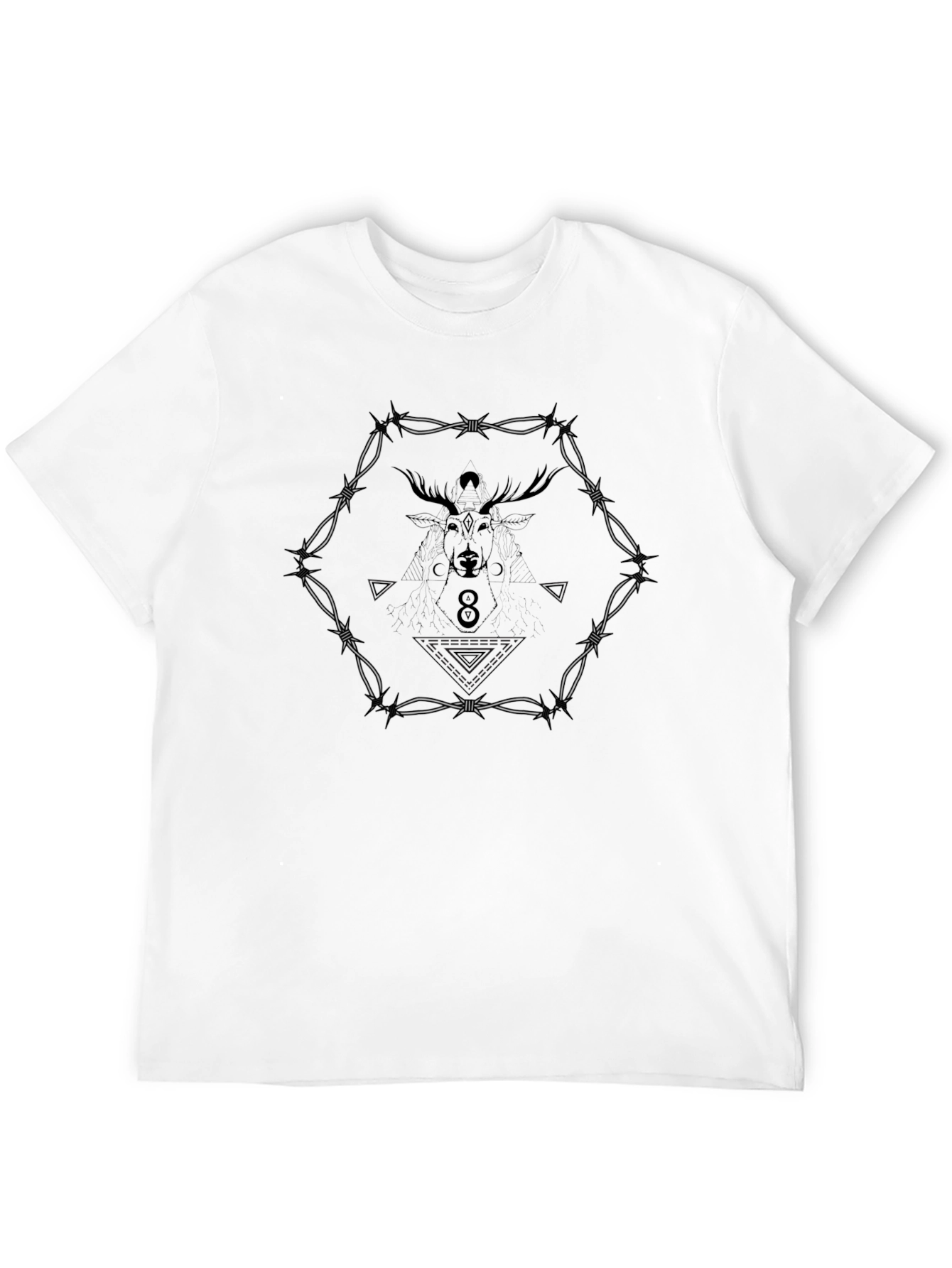 Mystic Deer Graphic Black T-Shirt