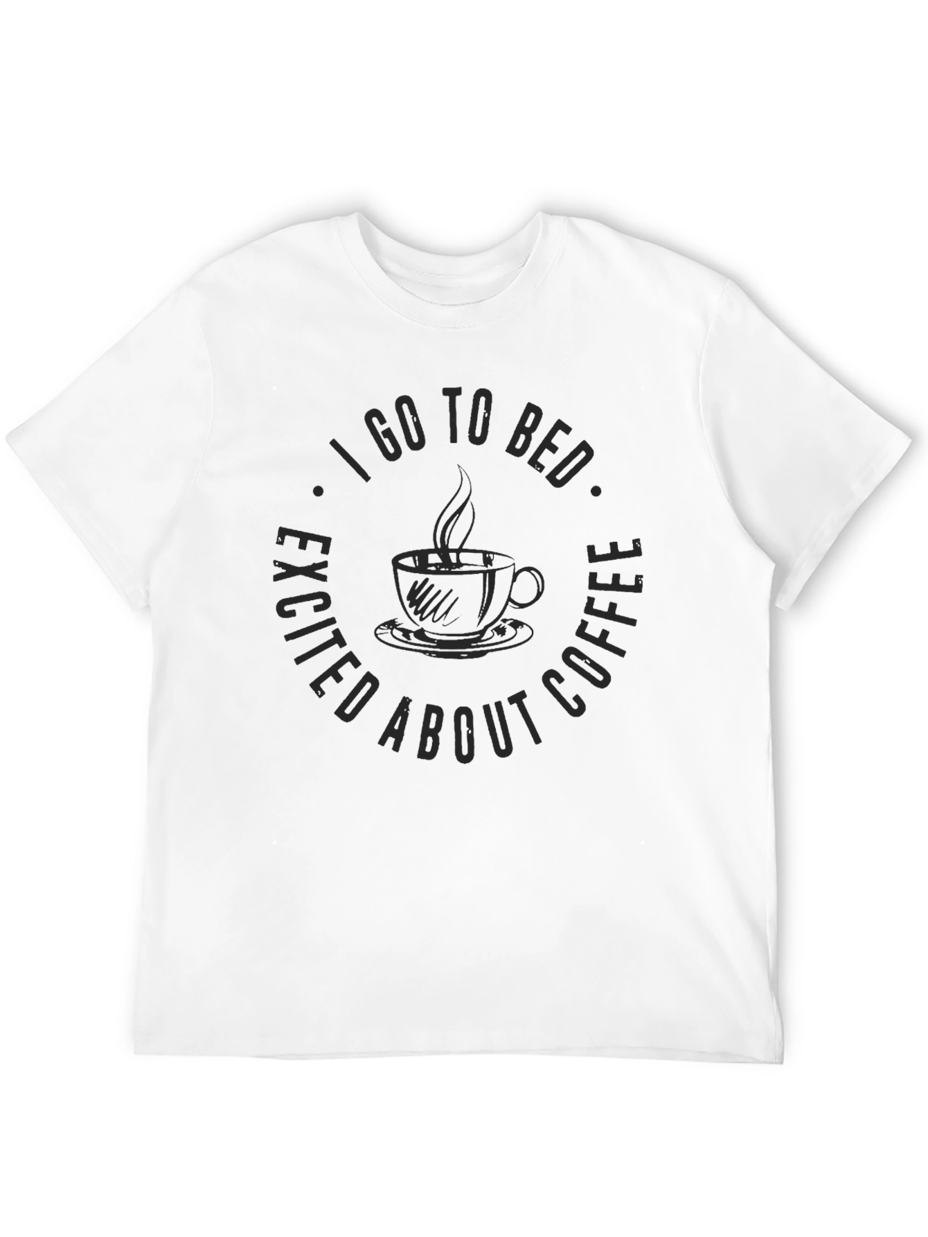Excited About Coffee Black Graphic T-Shirt