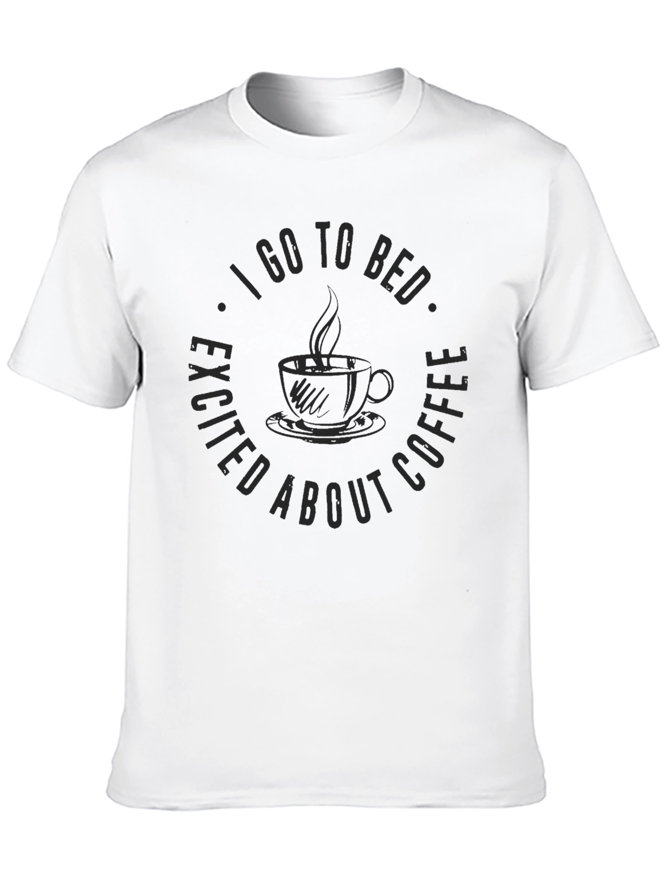 Excited About Coffee Black Graphic T-Shirt
