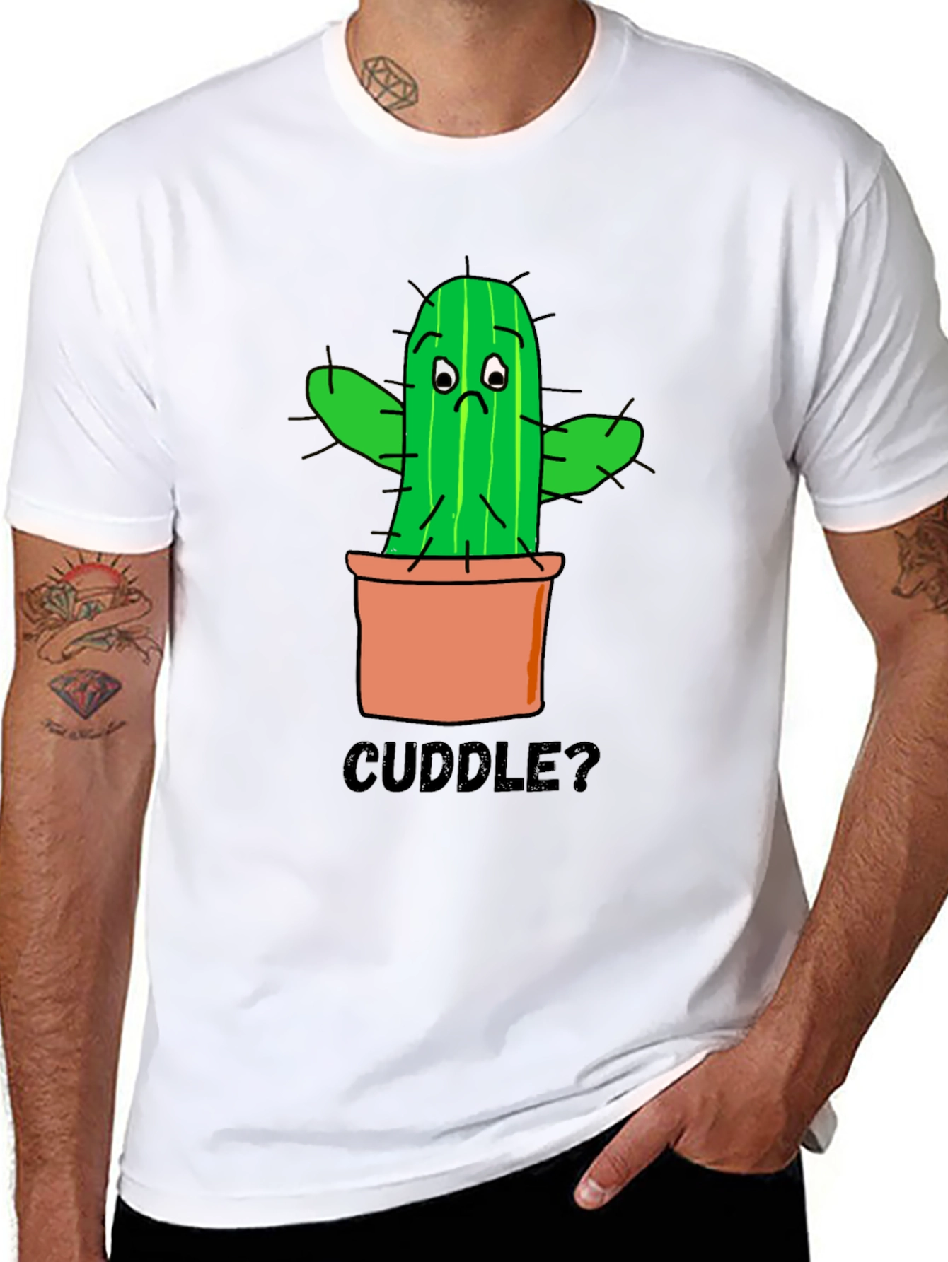 Cuddle Cactus Graphic T-Shirt - Soft Cotton Tee