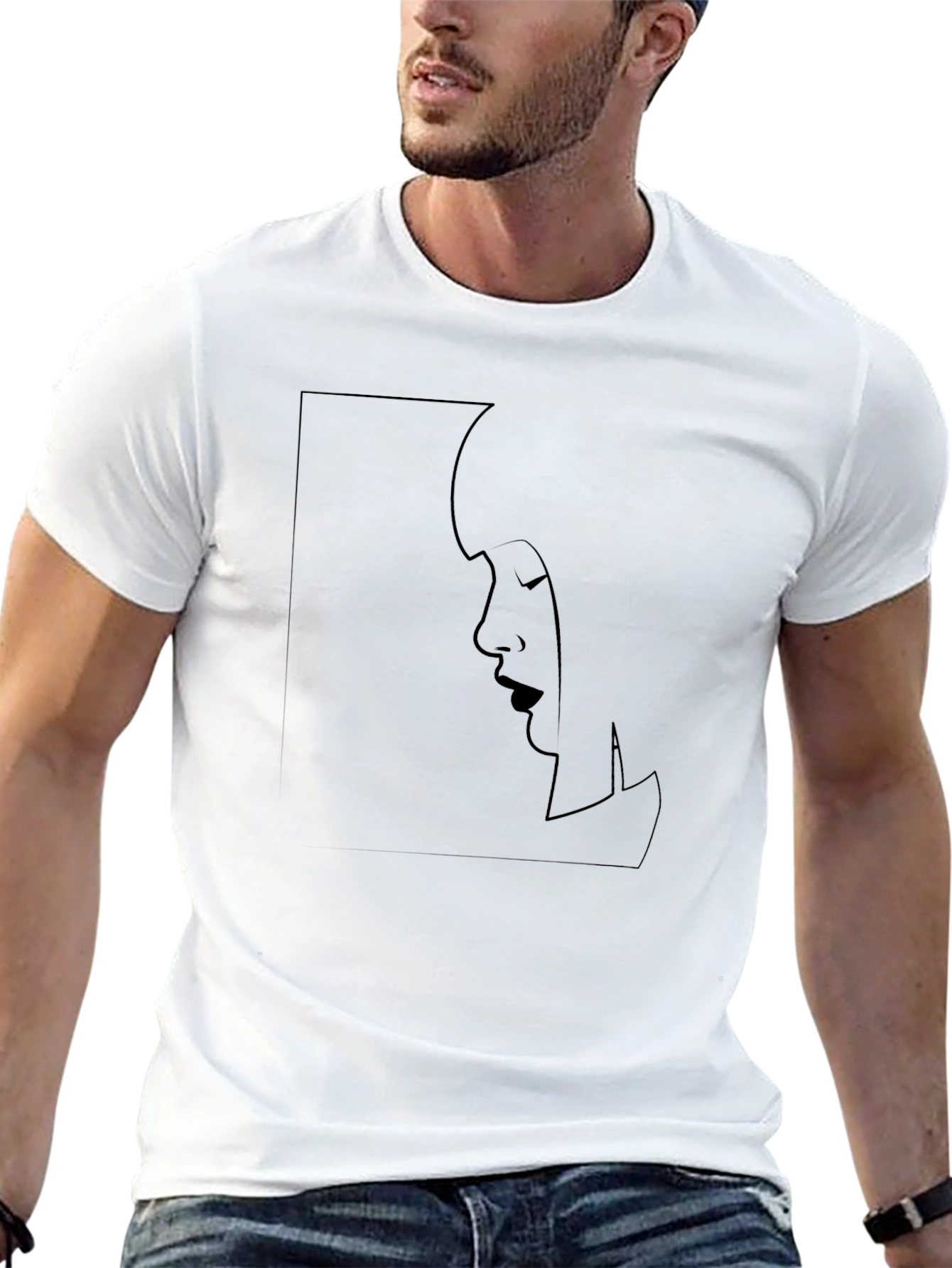 Modern Silhouette Graphic Black T-Shirt