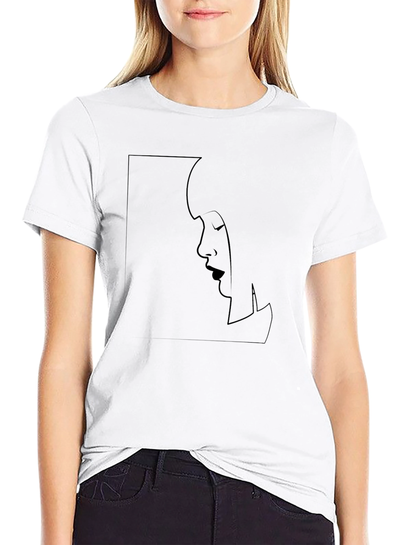 Modern Silhouette Graphic Black T-Shirt
